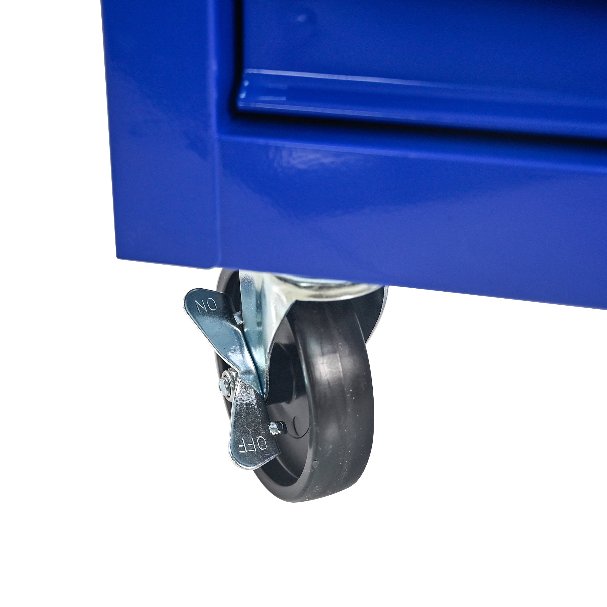 Logidon gereedschapswagen 7 laden blauw stalen wielen RVS dak