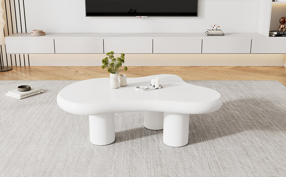 Logidon wolkvormige salontafel wit 97x67x32 cm MDF gelakt oppervlak