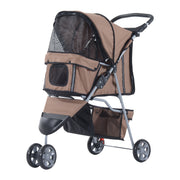 Logidon hondenbuggy koffiebruin hondenbuggy met draagmand