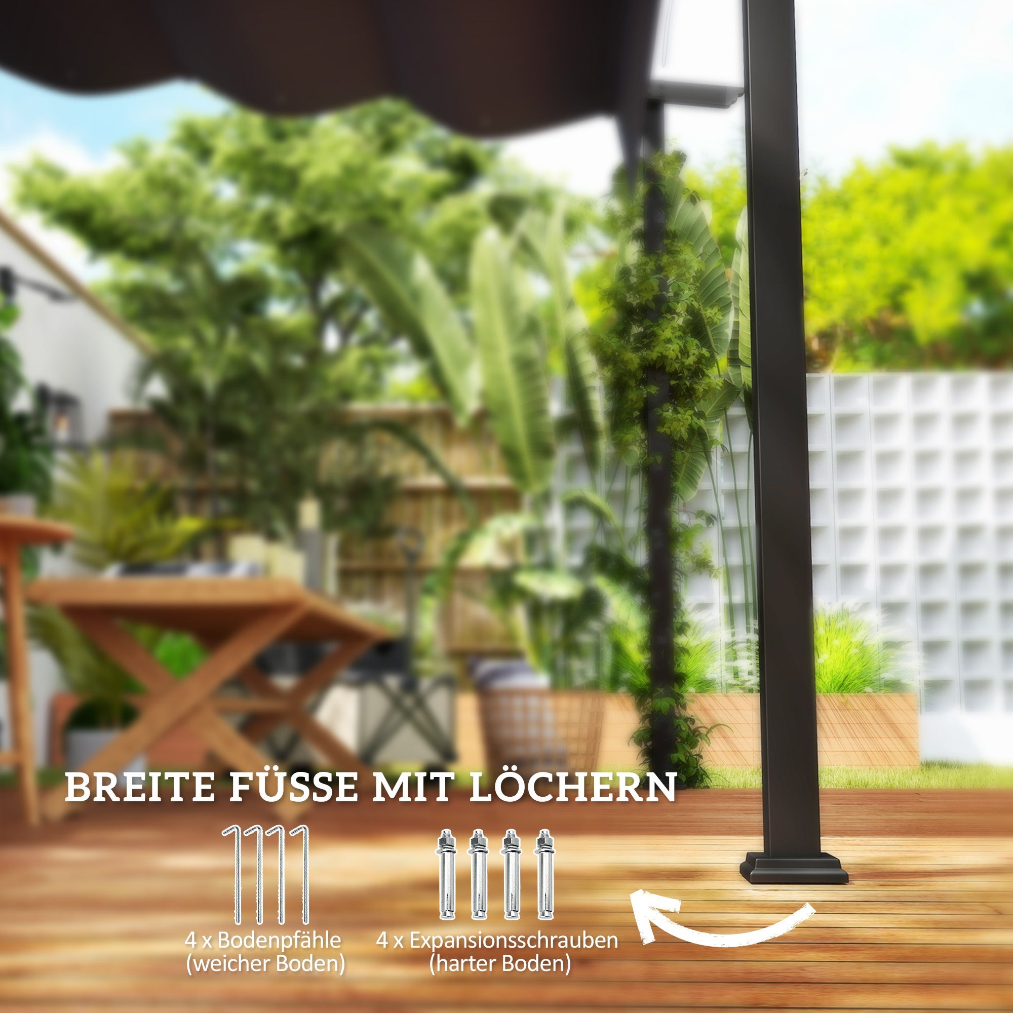 Logidon terrasoverkapping pergola 3x3m donkergrijs verstelbaar dak