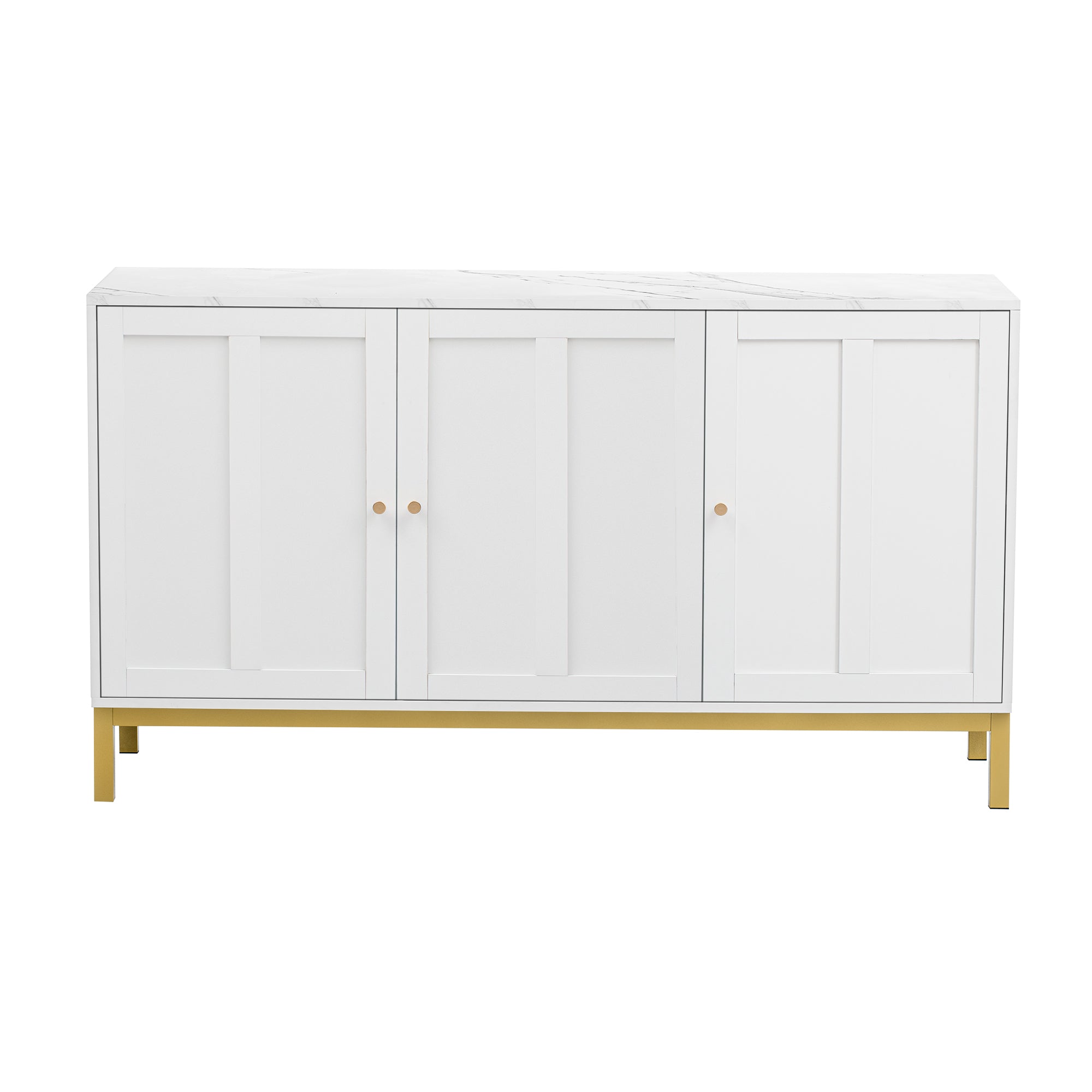 Logidon sideboard 3 doors with marble table top white 140 cm