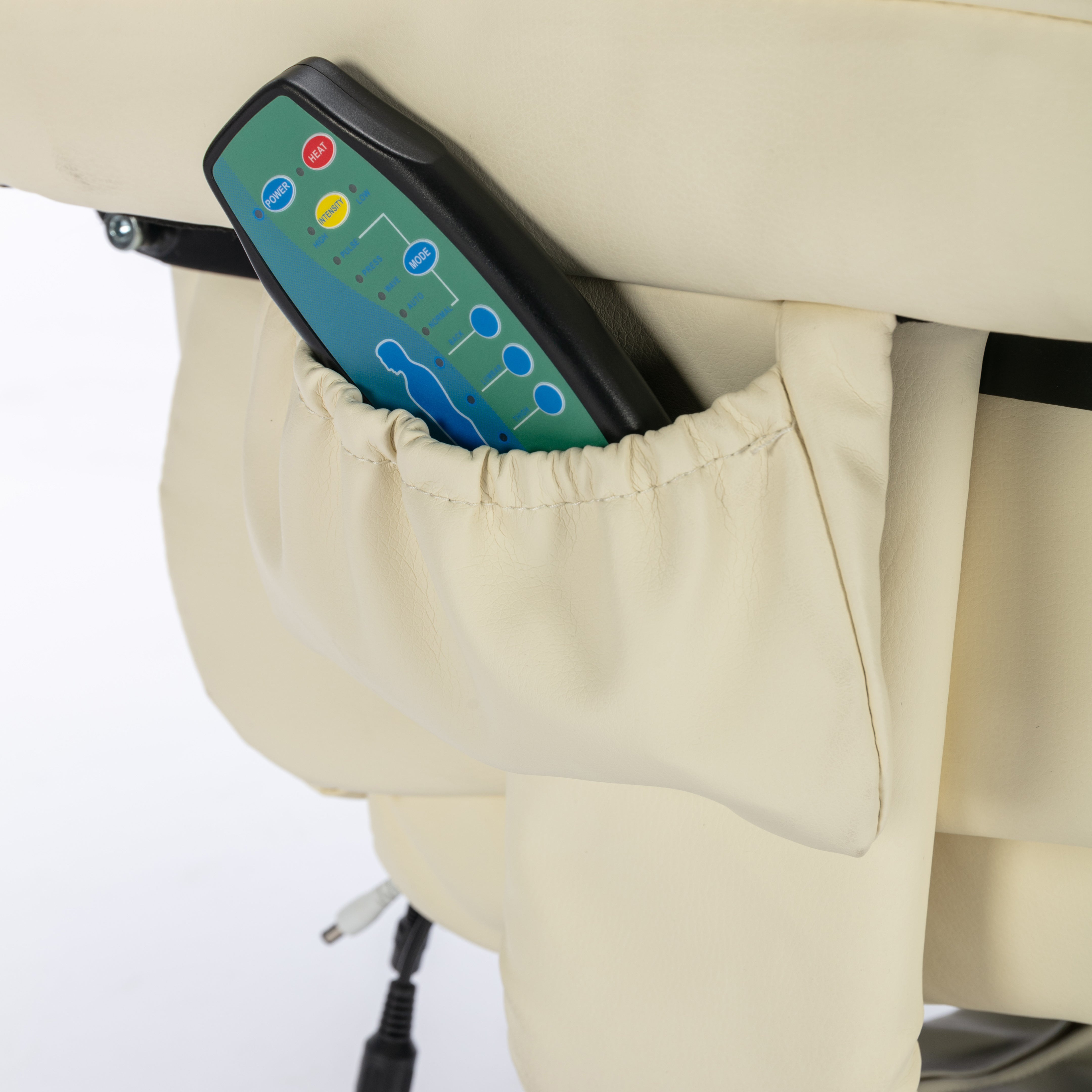 Logidon massagestoel met PU bekleding en voetenbank beige 5-punts massage