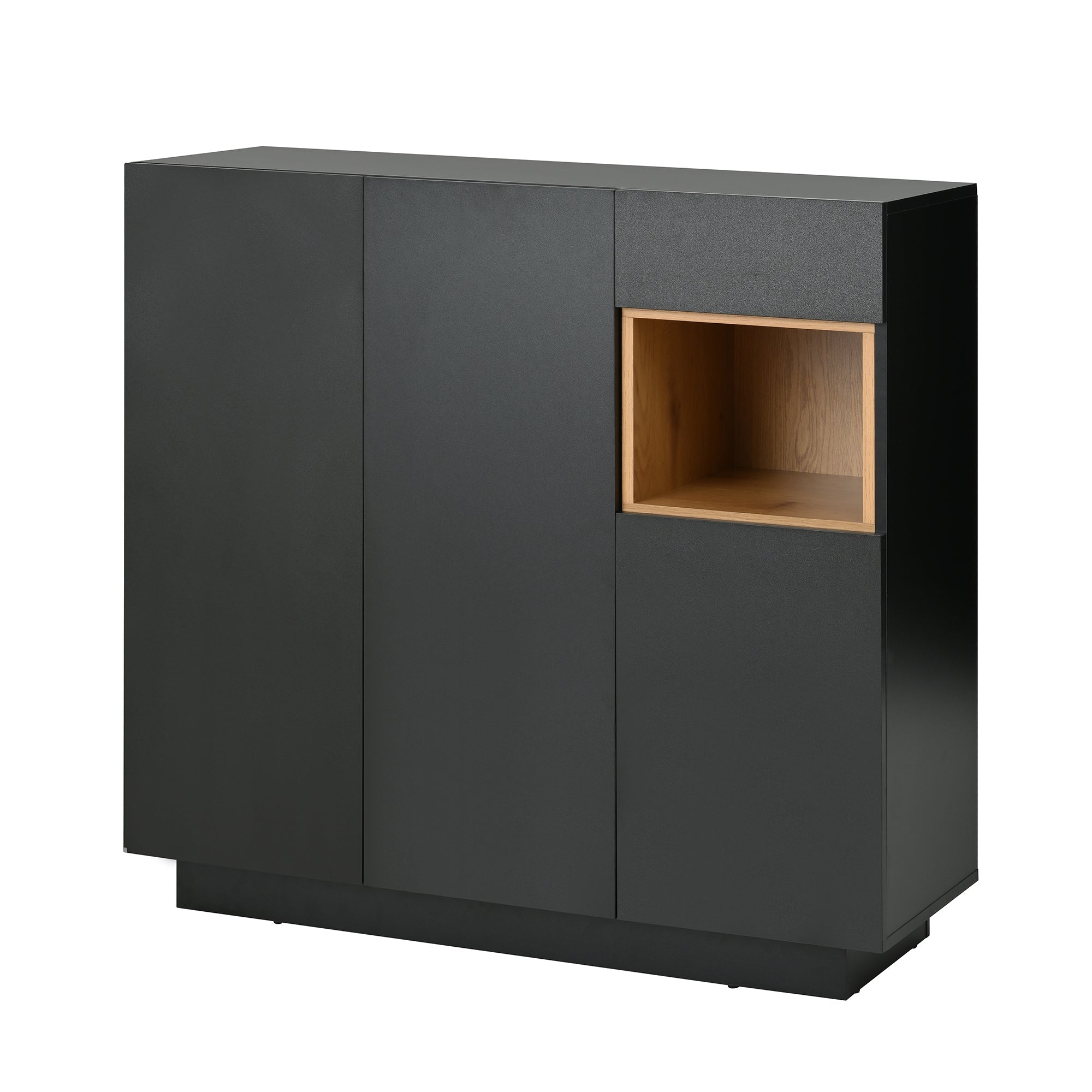Logidon schoenenkast met LED verlichting zwart hout 14-18 paar