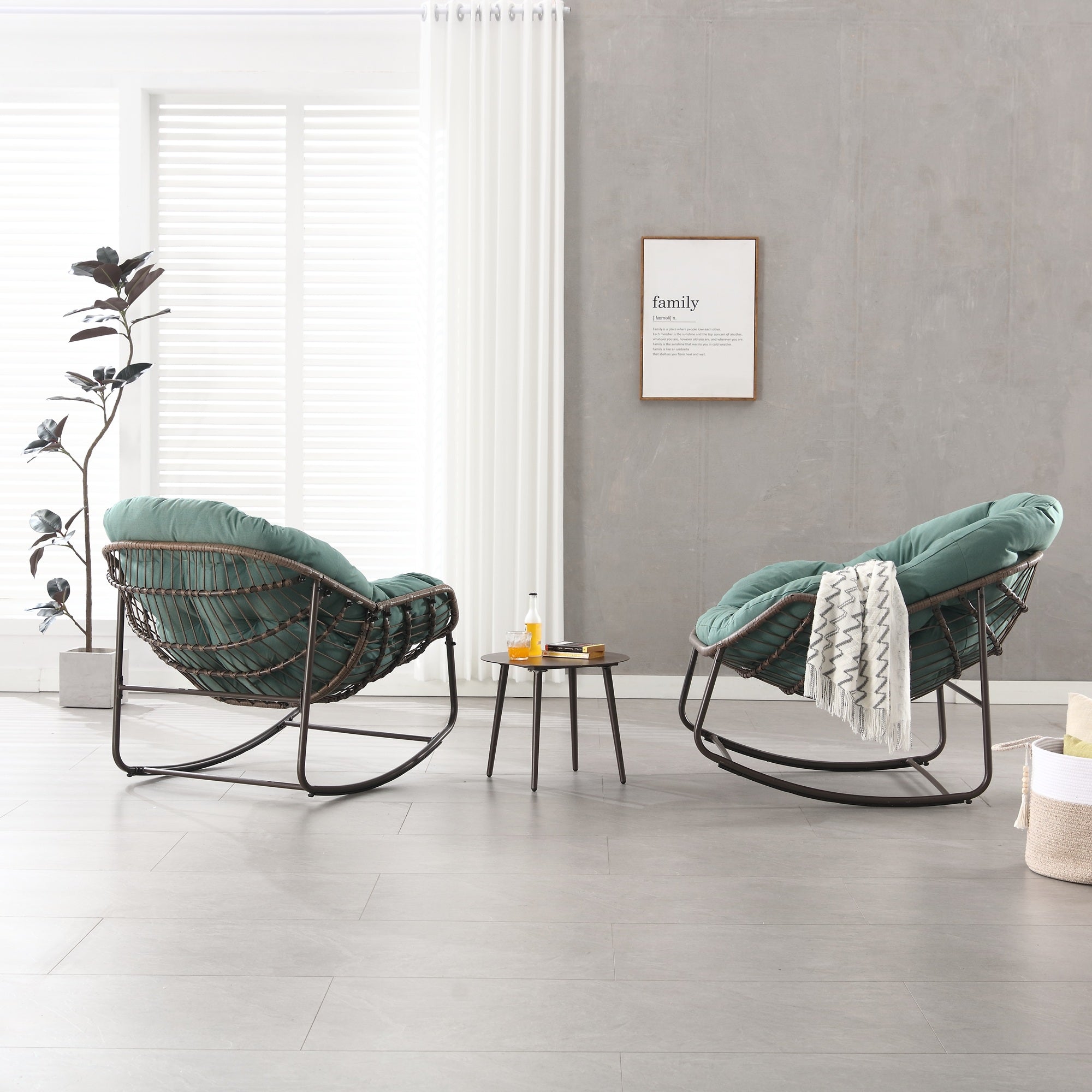 Logidon Outdoor Egg Chair Lichtgroen Grote Schommelstoel Dik Kussen