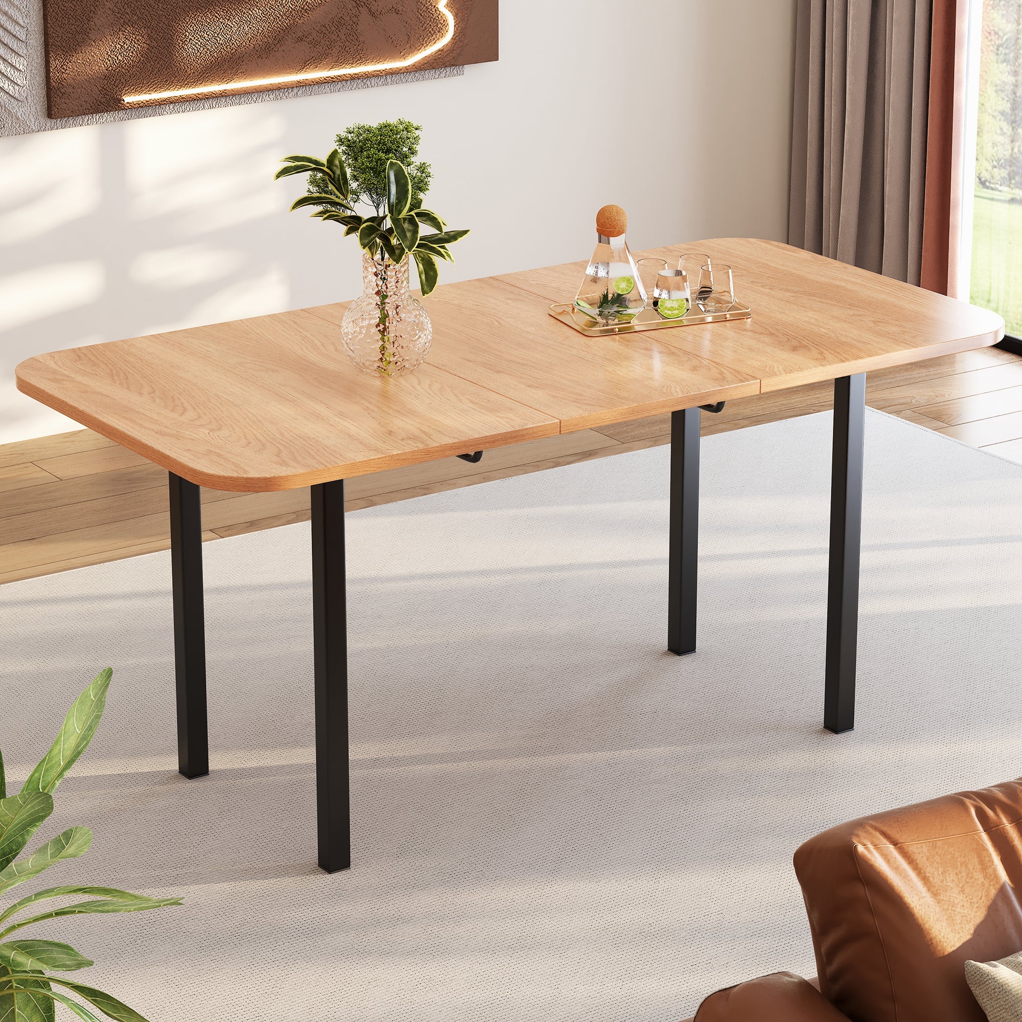 Logidon uitschuifbare eettafel 120-160 cm naturel eiken
