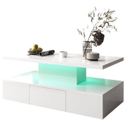 Logidon salontafel hoogglans wit met LED verlichting 100x50x39 cm