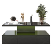 Logidon salontafel zwart hoogglans met LED verlichting 100x50x39 cm