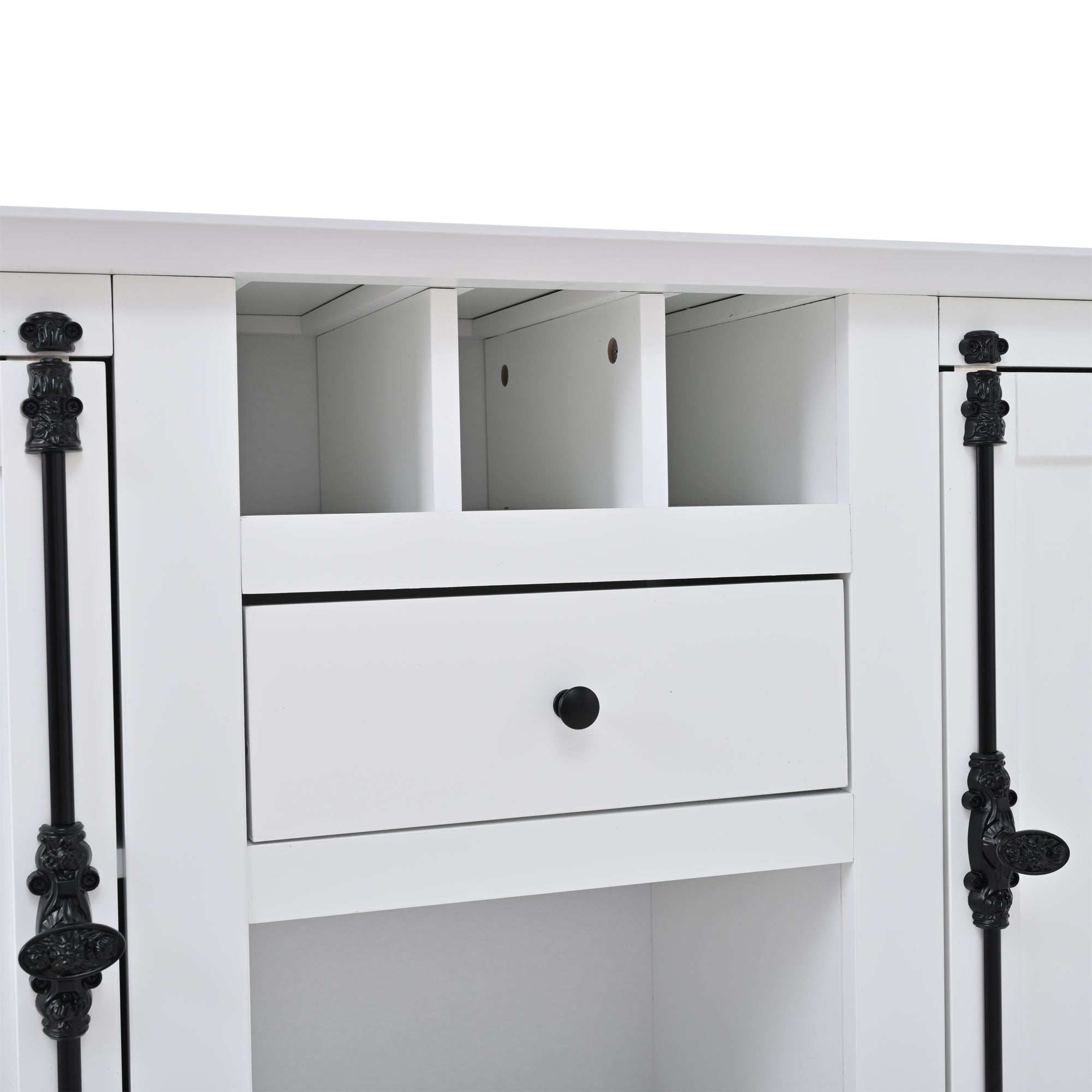 Logidon dressoir 130x35x70 cm wit 2 deuren, 1 lade, 3 wijnvakken
