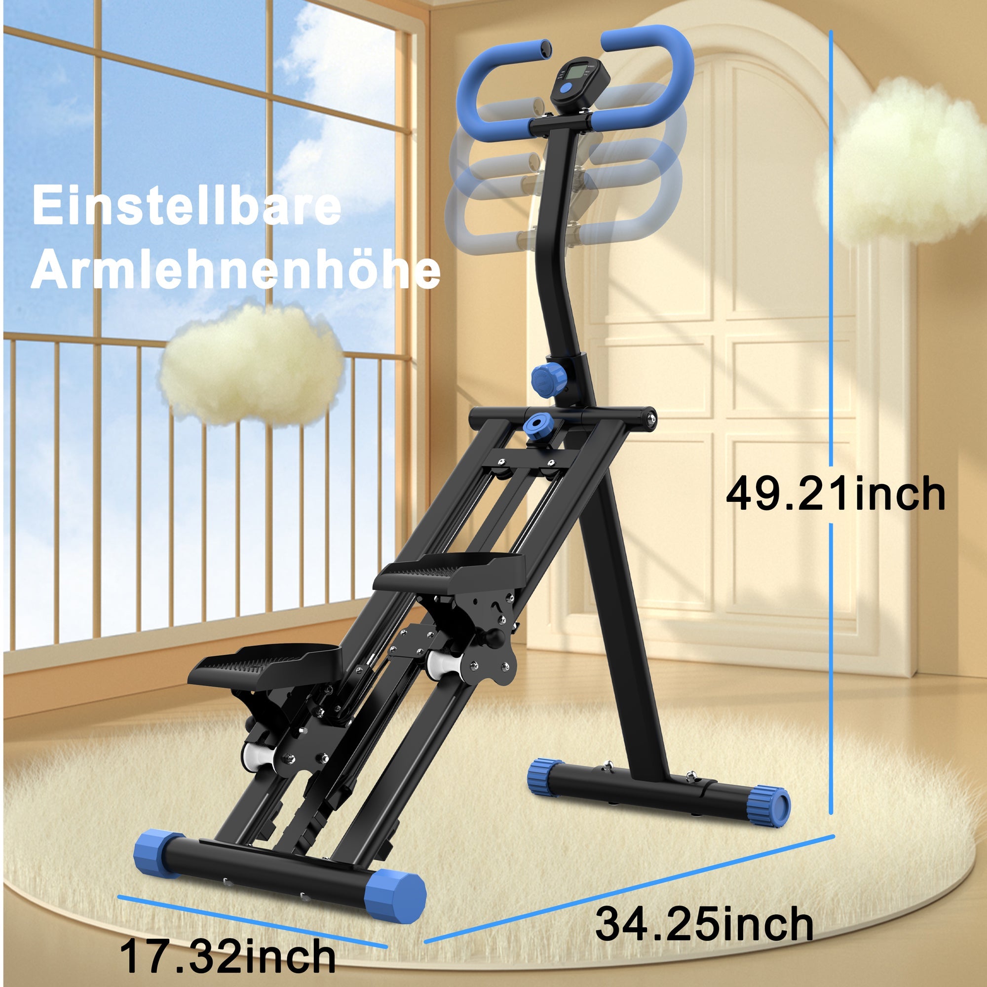 Logidon Stair Stepper Fitnessapparatuur met verstelbare weerstand Zwart