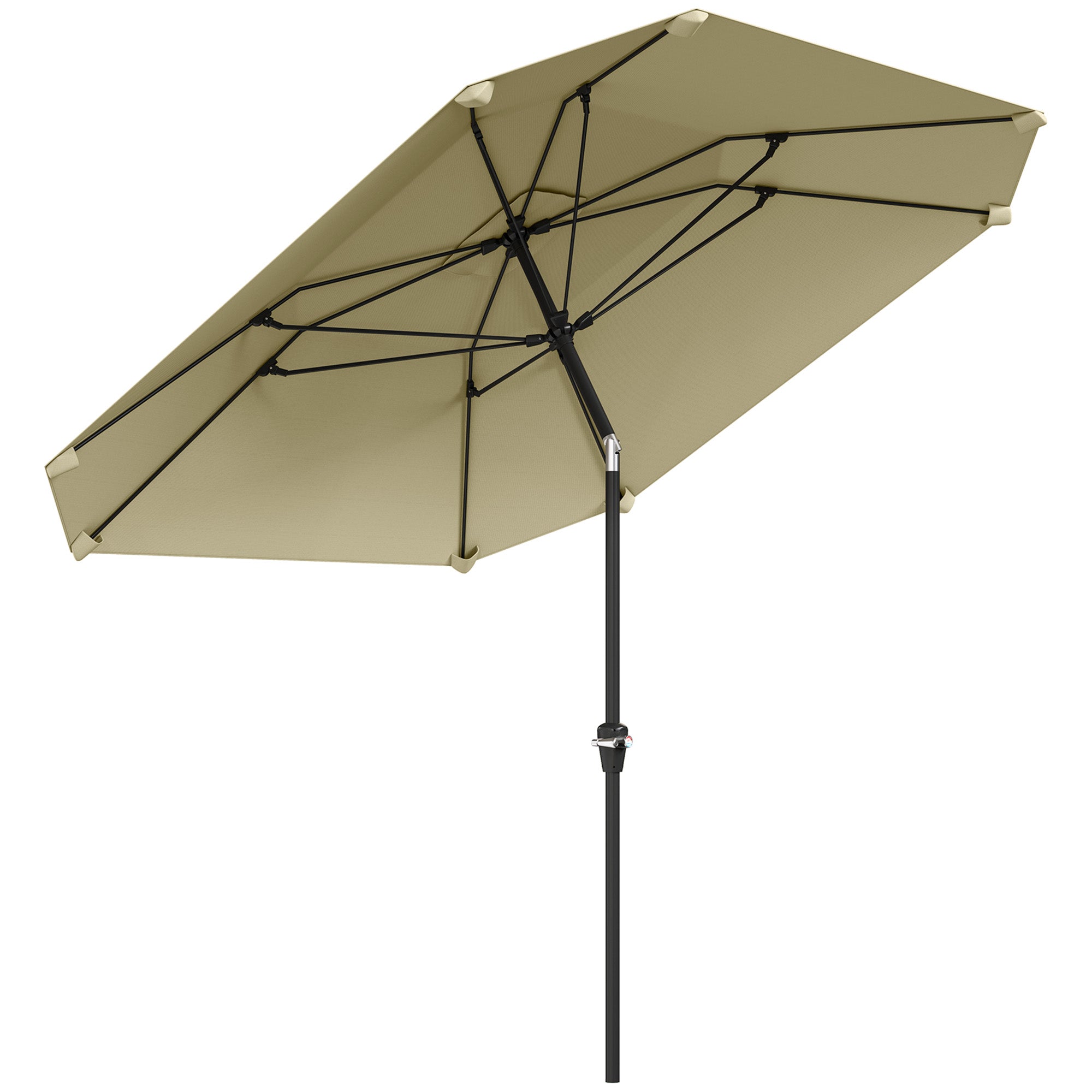 Logidon parasol 233 cm beige achthoekig met klapfunctie