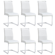 Logidon dining room chairs set of 6 white high-back upholstered PU leather linen