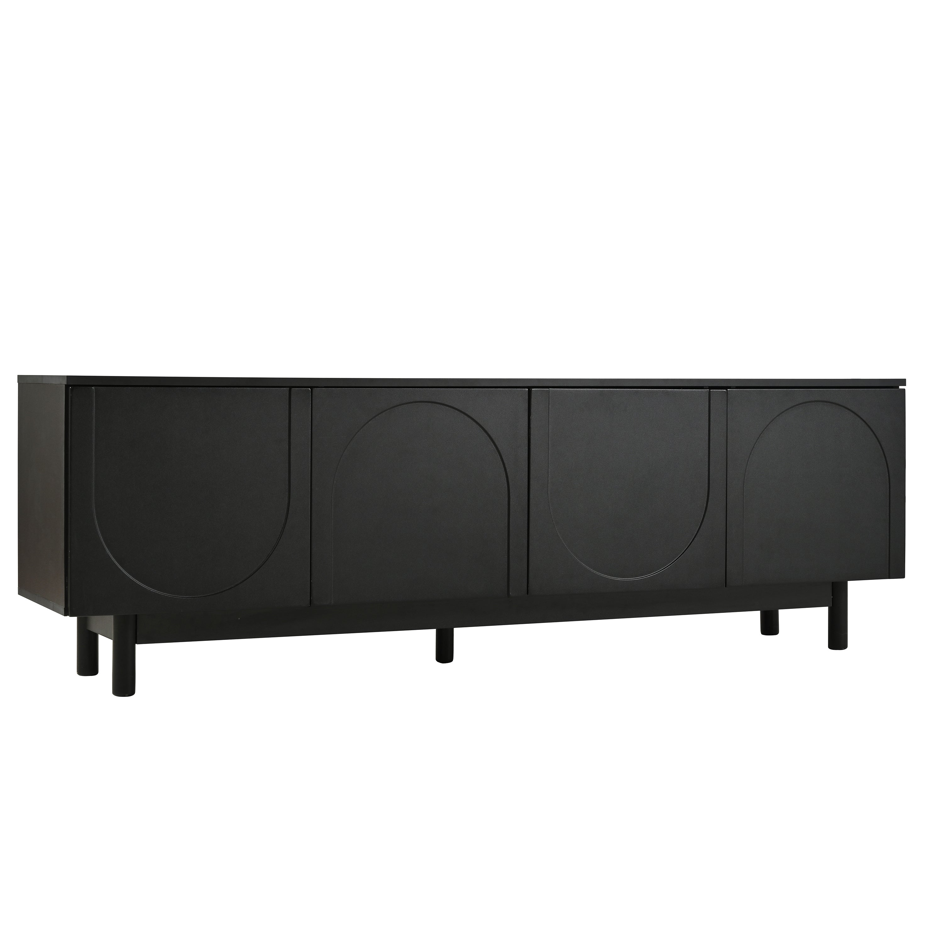 Logidon Modern Black TV Cabinet 175 cm Adjustable Panels