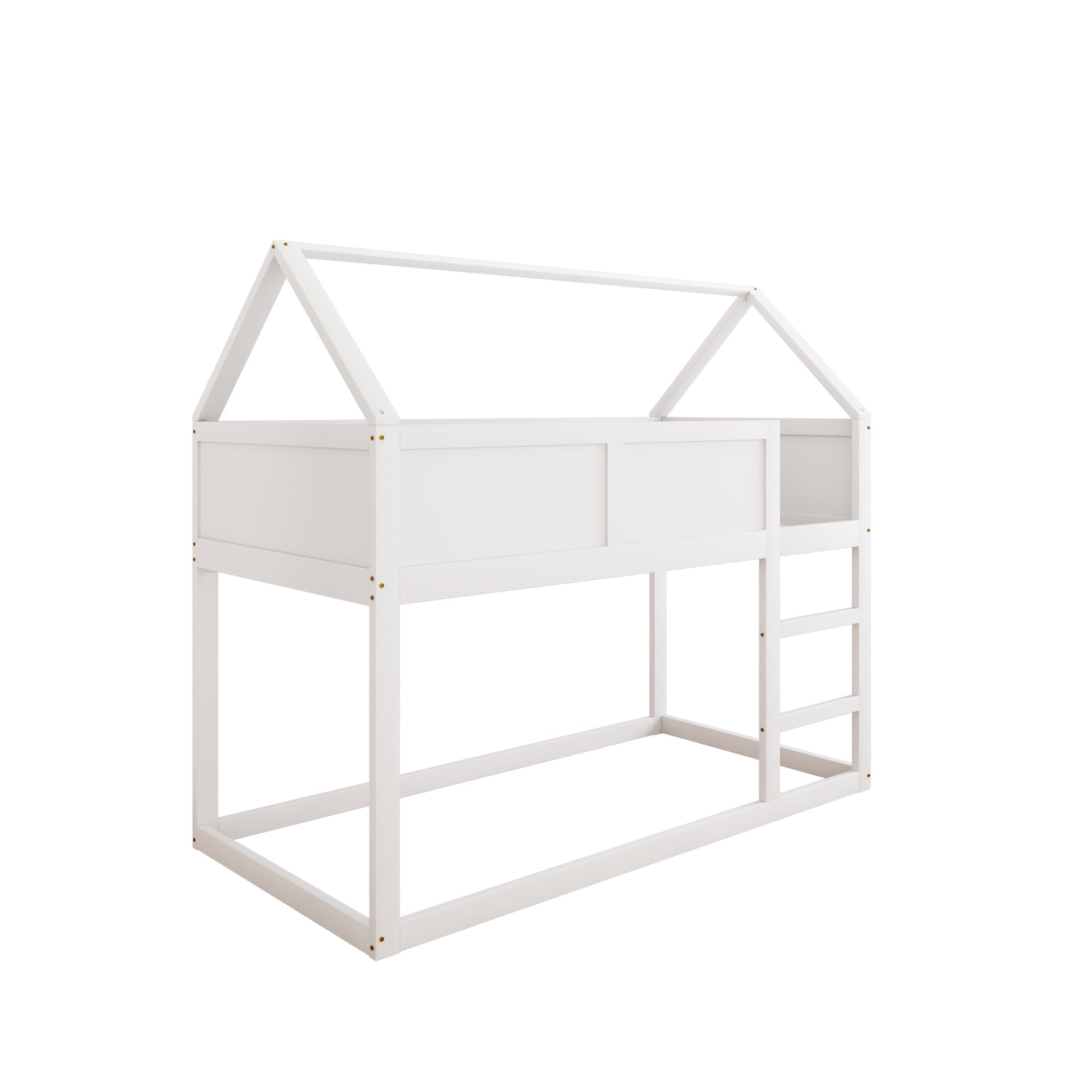Logidon stapelbed kinderbed 90x200 cm wit met massief houten trap