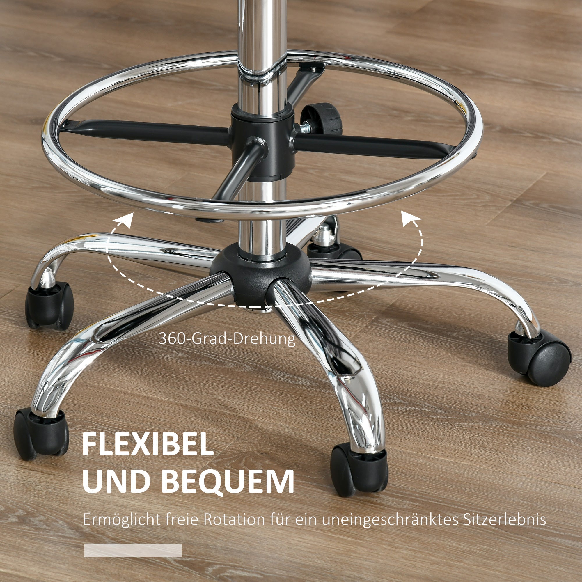 Logidon Swivel Bar Stool with Backrest Beige PU Cover Height Adjustable