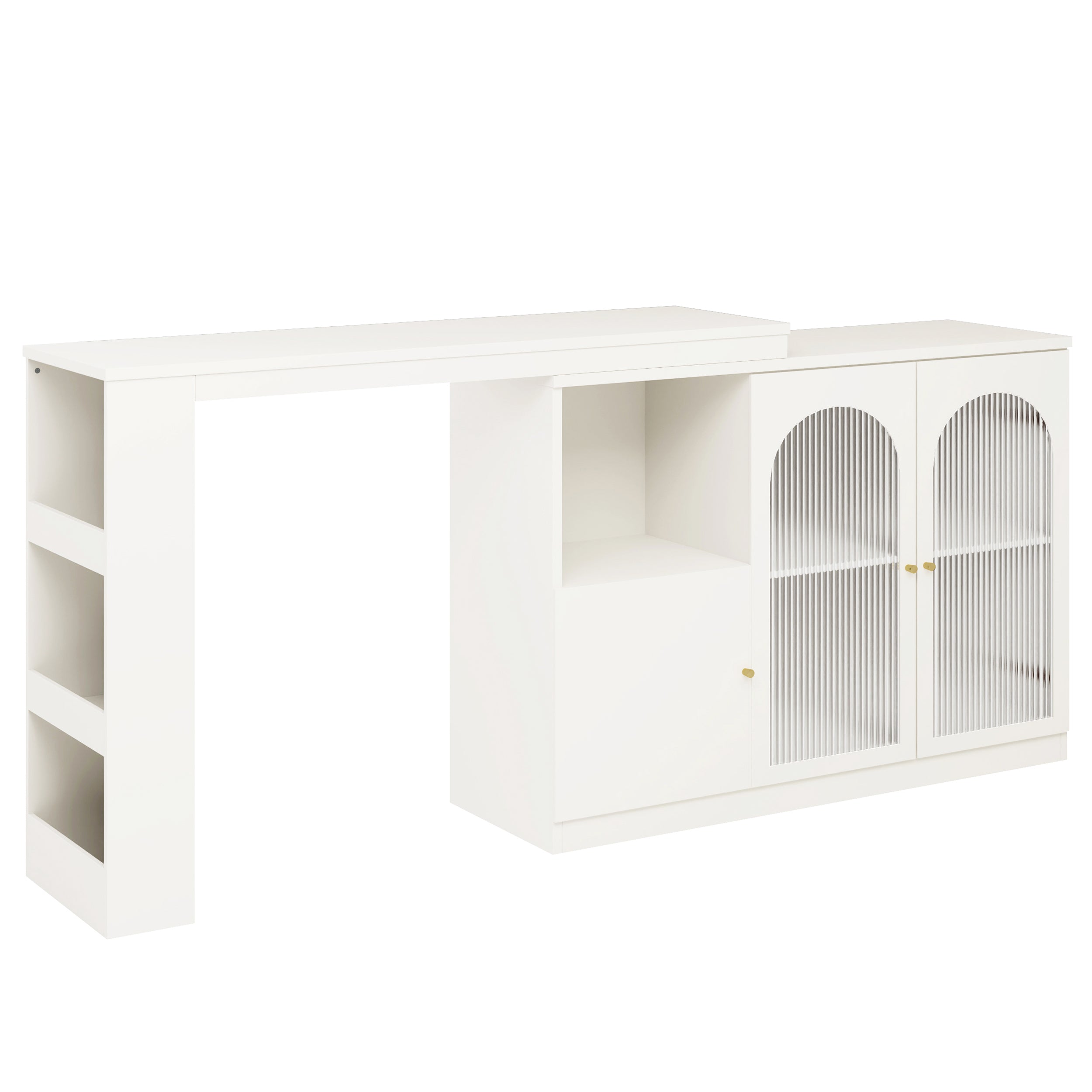 Logidon 360 graden draaibare bartafel 120x40x97 cm wit