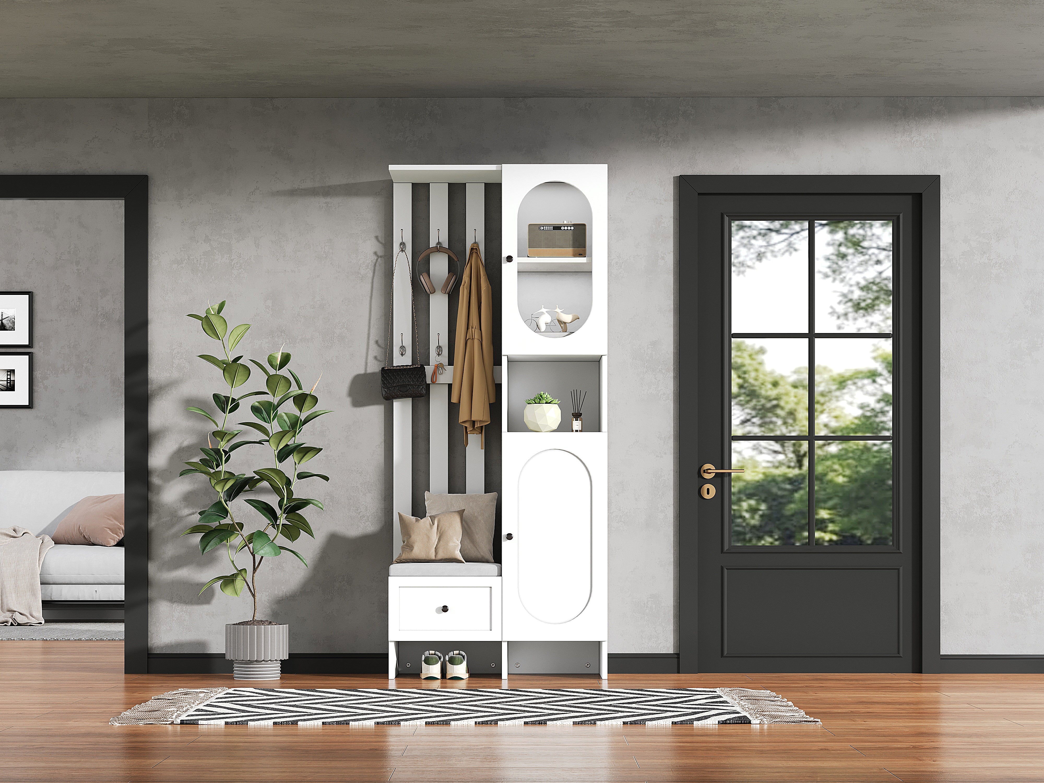 Logidon compacte kledingkast 85x33,5x200 cm wit 2 kasten