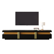 Logidon Modern TV Lowboard Black Marble Look 200 x 40 x 42 cm