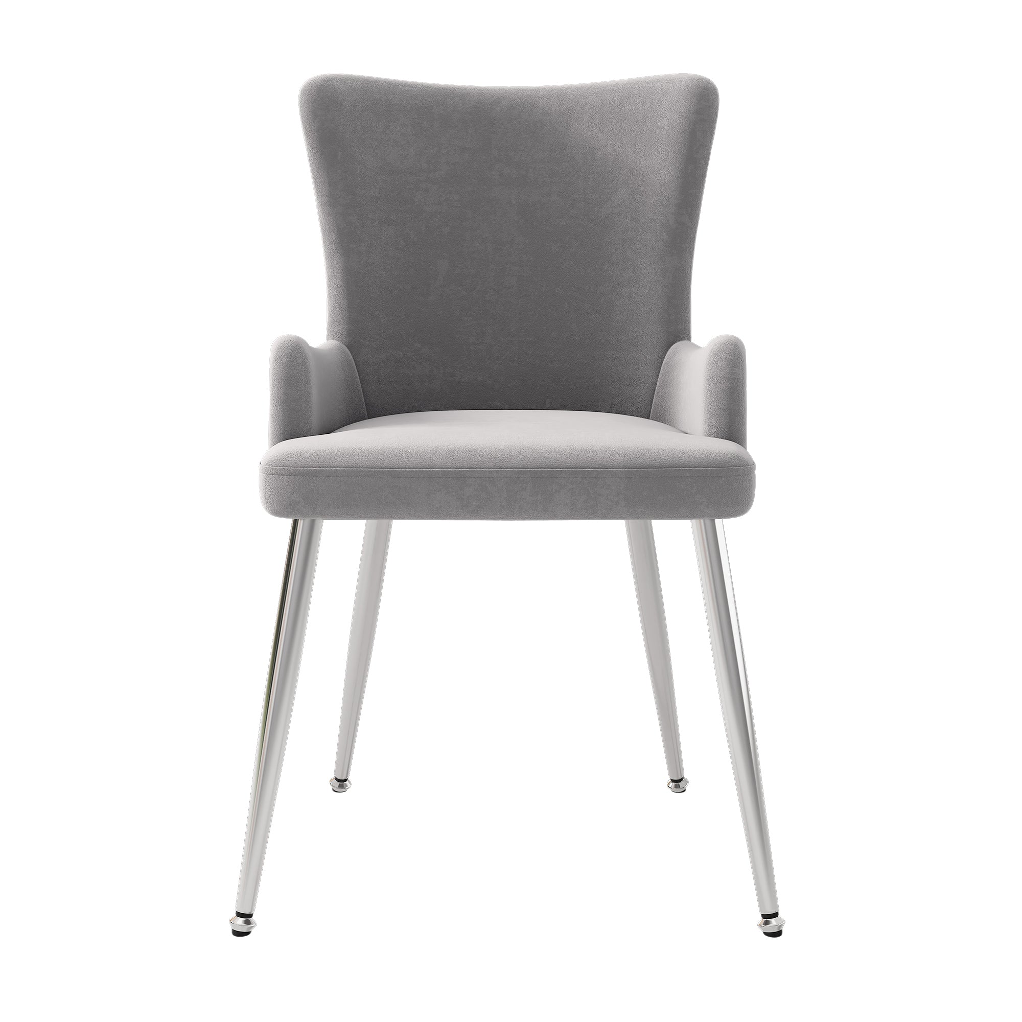 Logidon fluwelen eetkamerstoelen set van 4 grijs met metalen poten