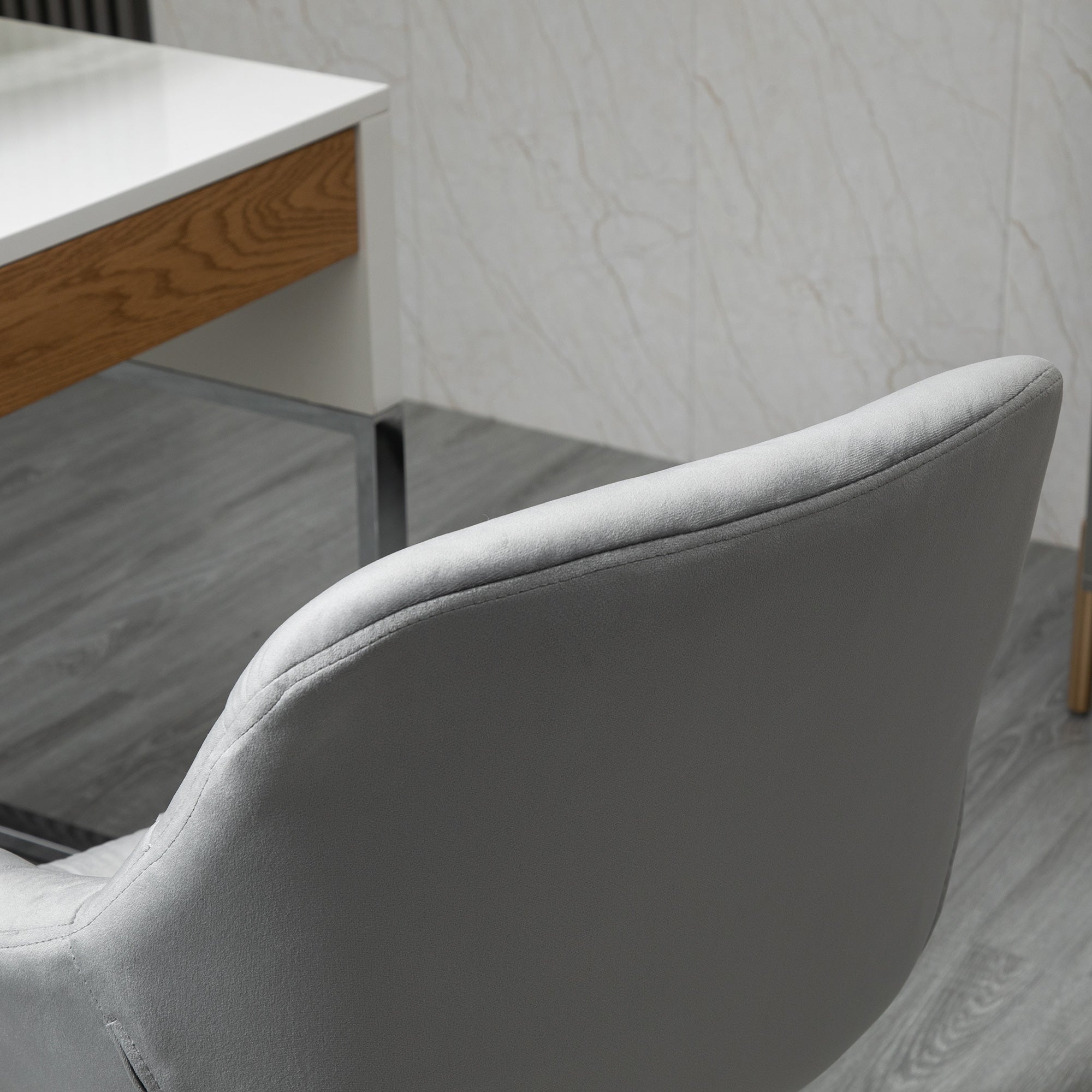 Logidon Vinsetto office chair gray velvet look ergonomic up to 120 kg