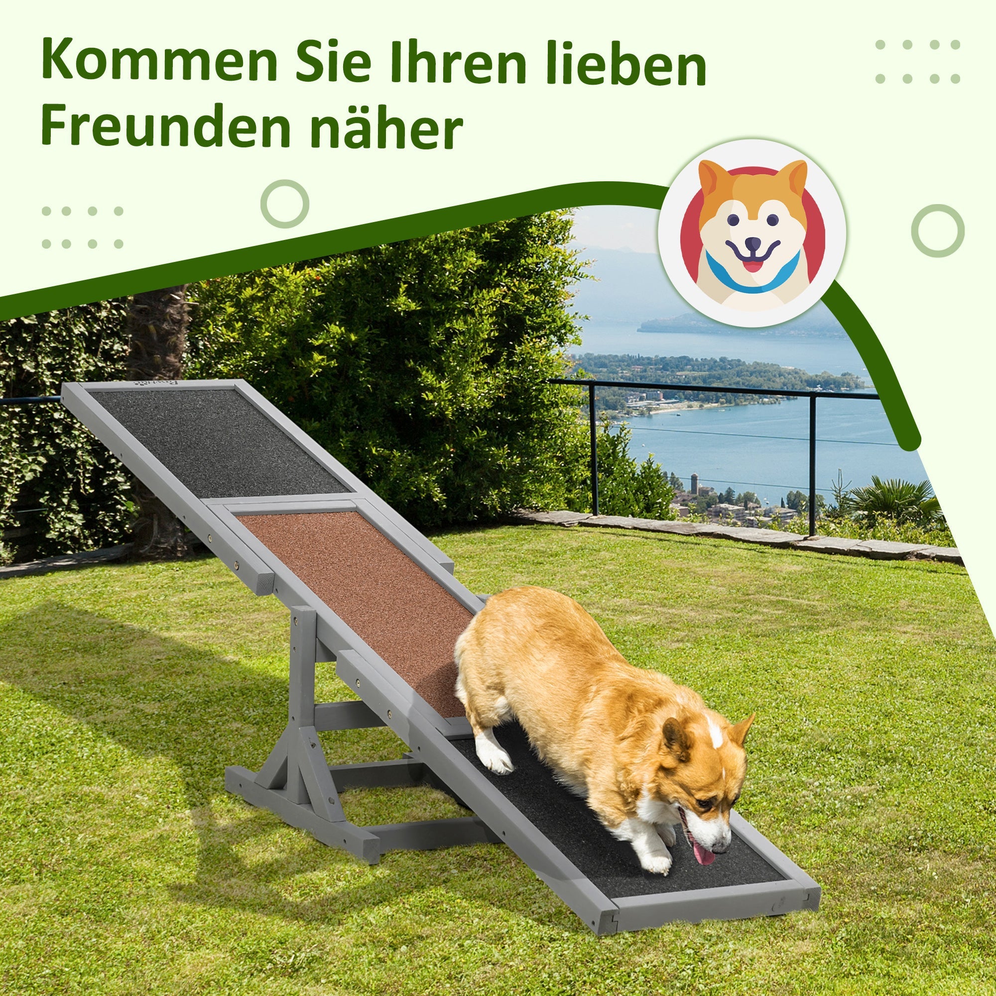 Logidon Hondenschommel Agility Hout 180x30x30 Grijs Trainingshondensport