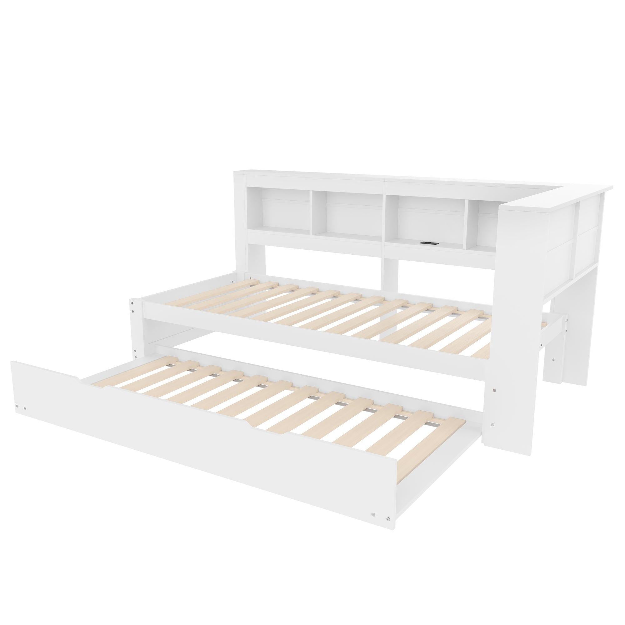 Logidon Daybed 90x200 cm witte slaapbank met USB-aansluiting
