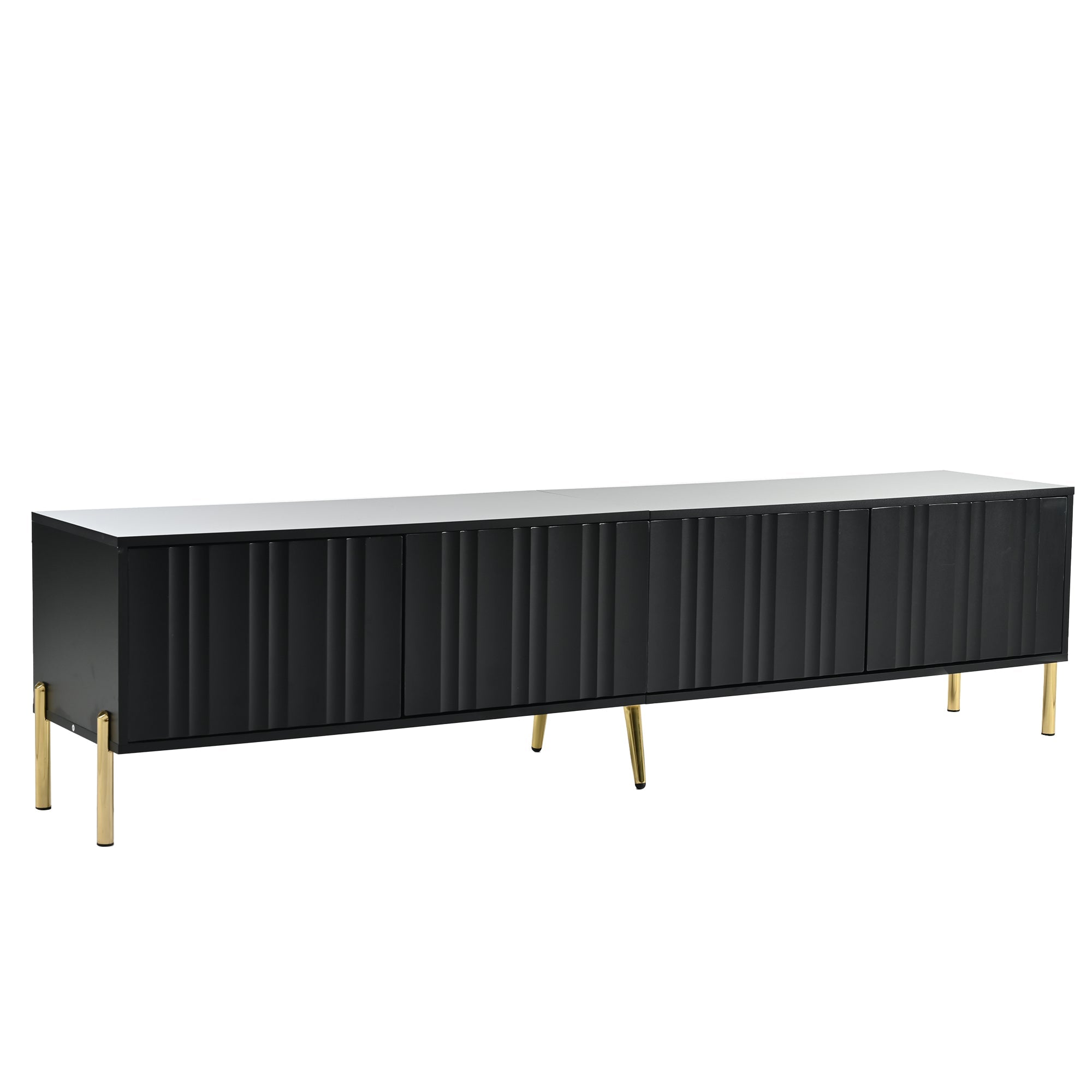 Logidon Zwart TV-meubel met Gouden Tafelpoten 190 cm