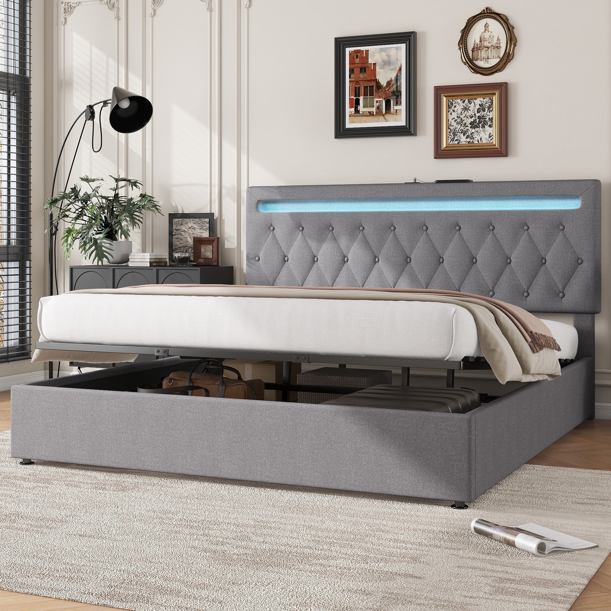 Logidon 180x200cm vlakbed met hydraulisch hefmechanisme LED