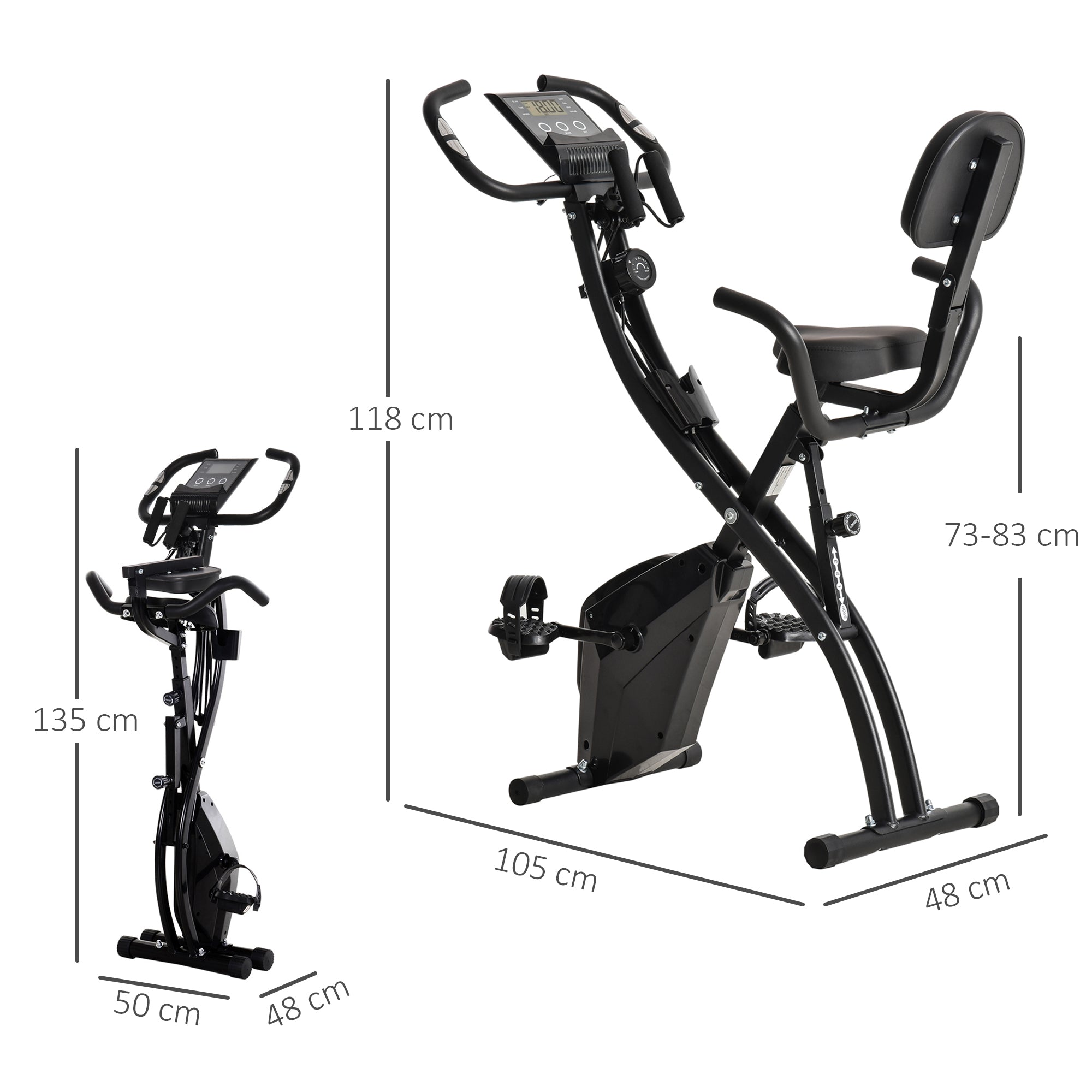 Logidon 2-in-1 fietstrainer opvouwbaar staal zwart