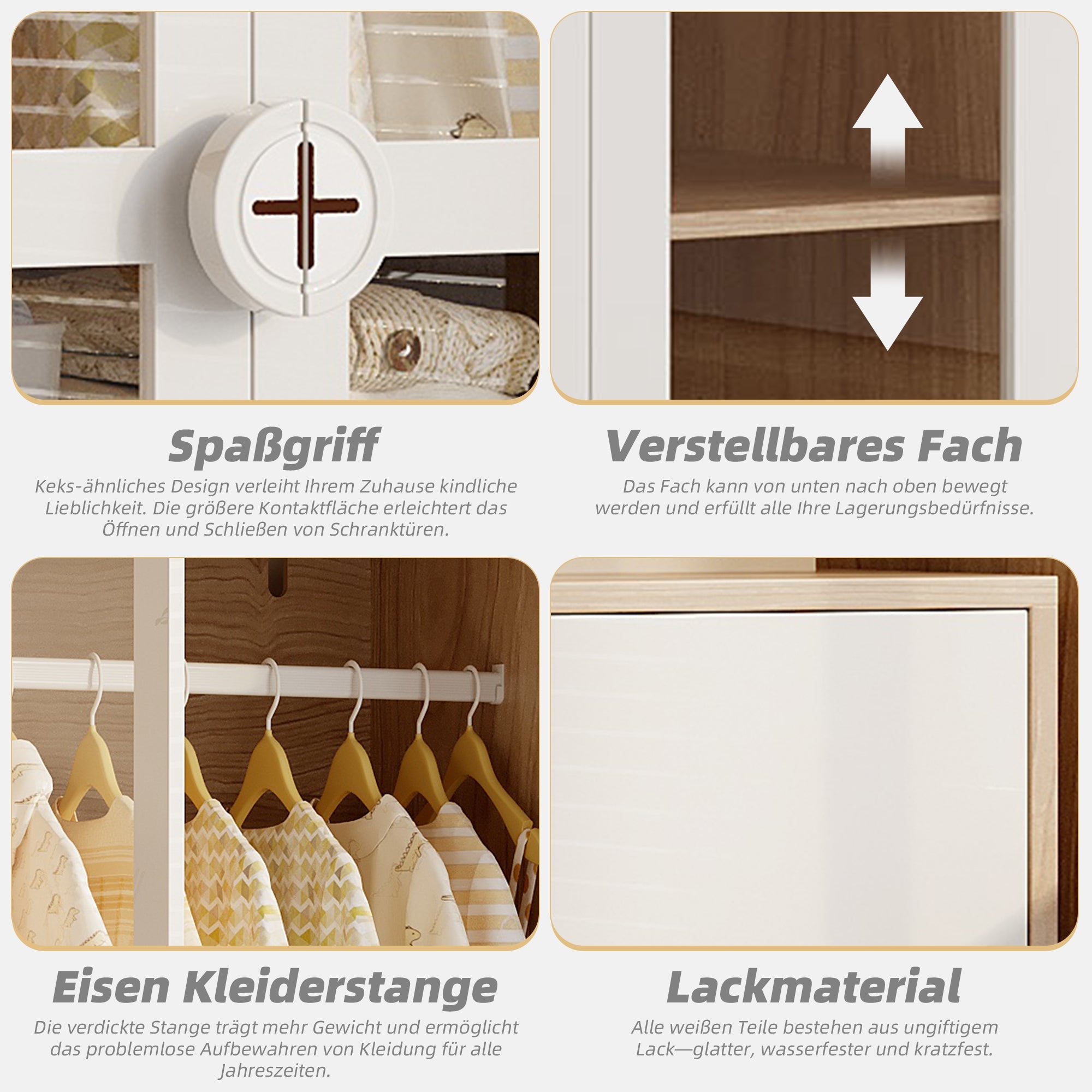 Logidon Kledingkastset Wit Met Glazen Deur 80x50x150 cm