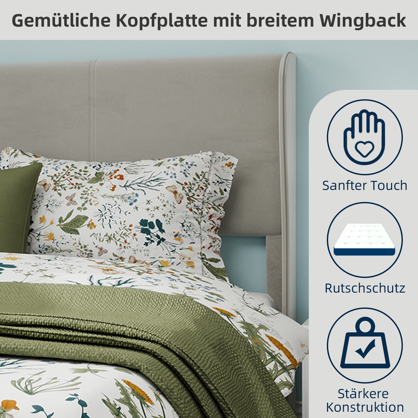 Logidon modern gestoffeerd bed 160x200 beige gevoerd hoofdeinde
