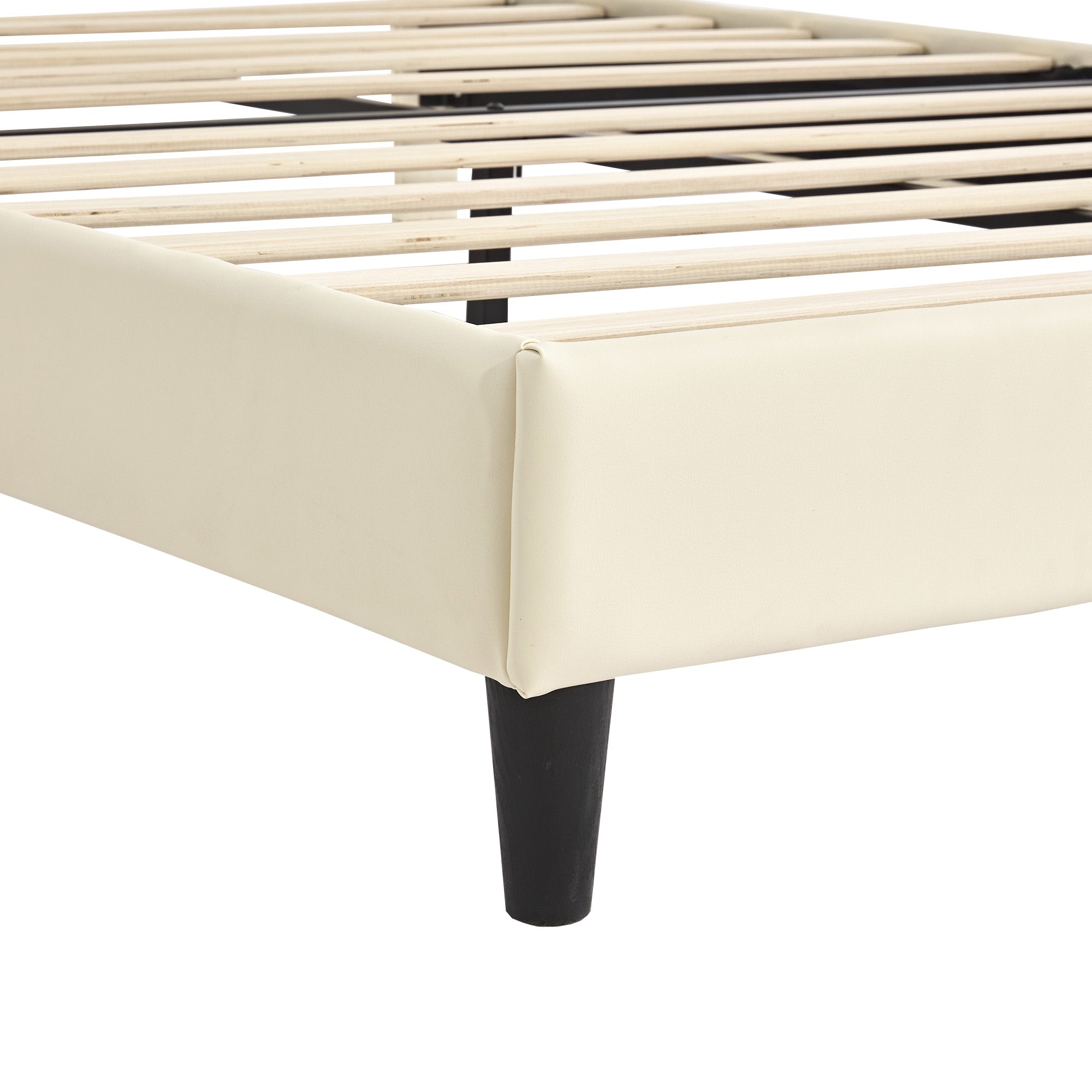 Logidon gestoffeerd bed 140x200 wit blauw met zachte beschermranden