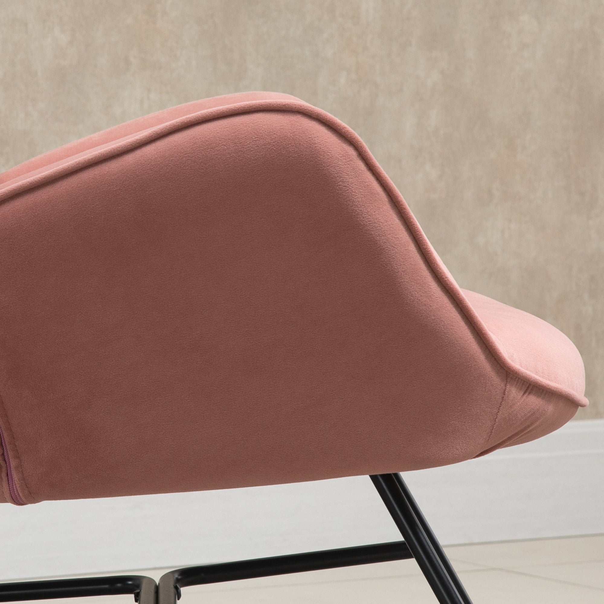 Logidon Roze Schommelstoel Met Hoge Rug En Polyester Hoes
