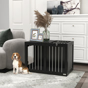 Logidon Hondenbox Zwart 80x50x56 cm met deuren voor middelgrote honden