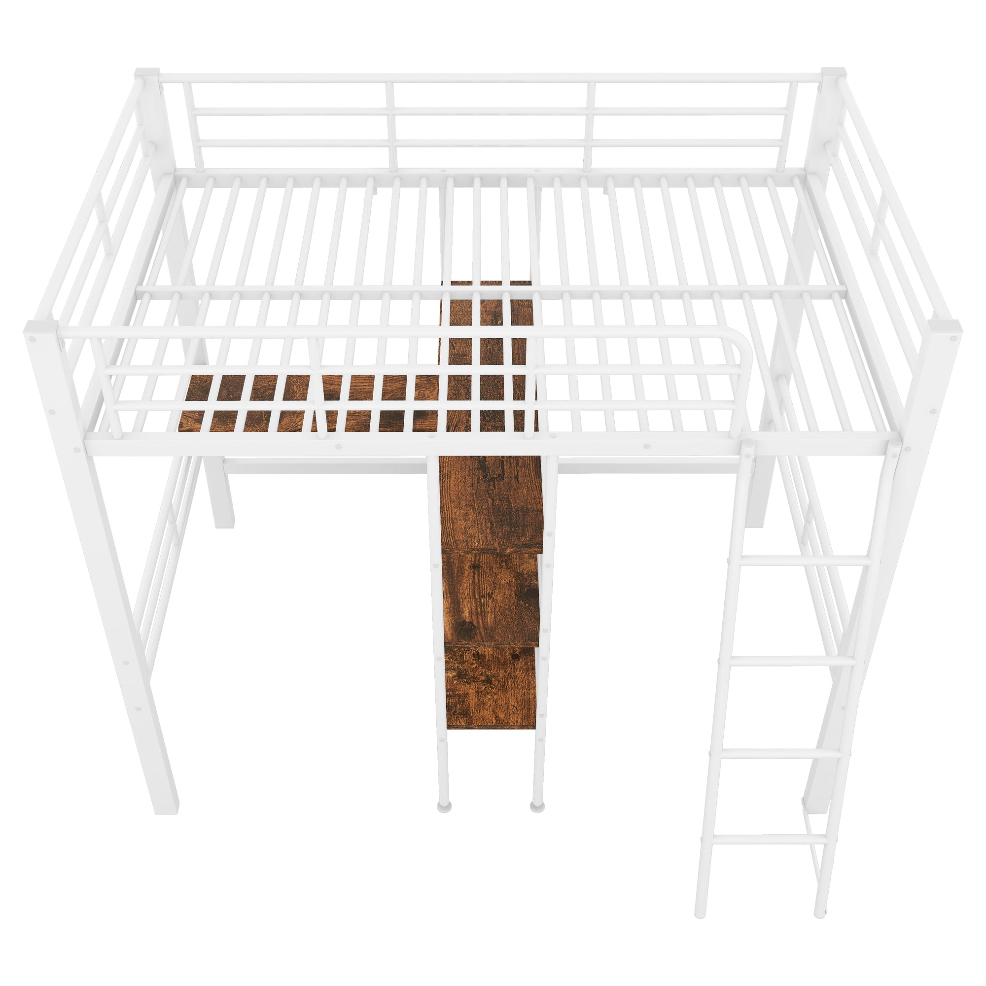 Logidon hoogslaper 90x200 cm wit met bureau en planken