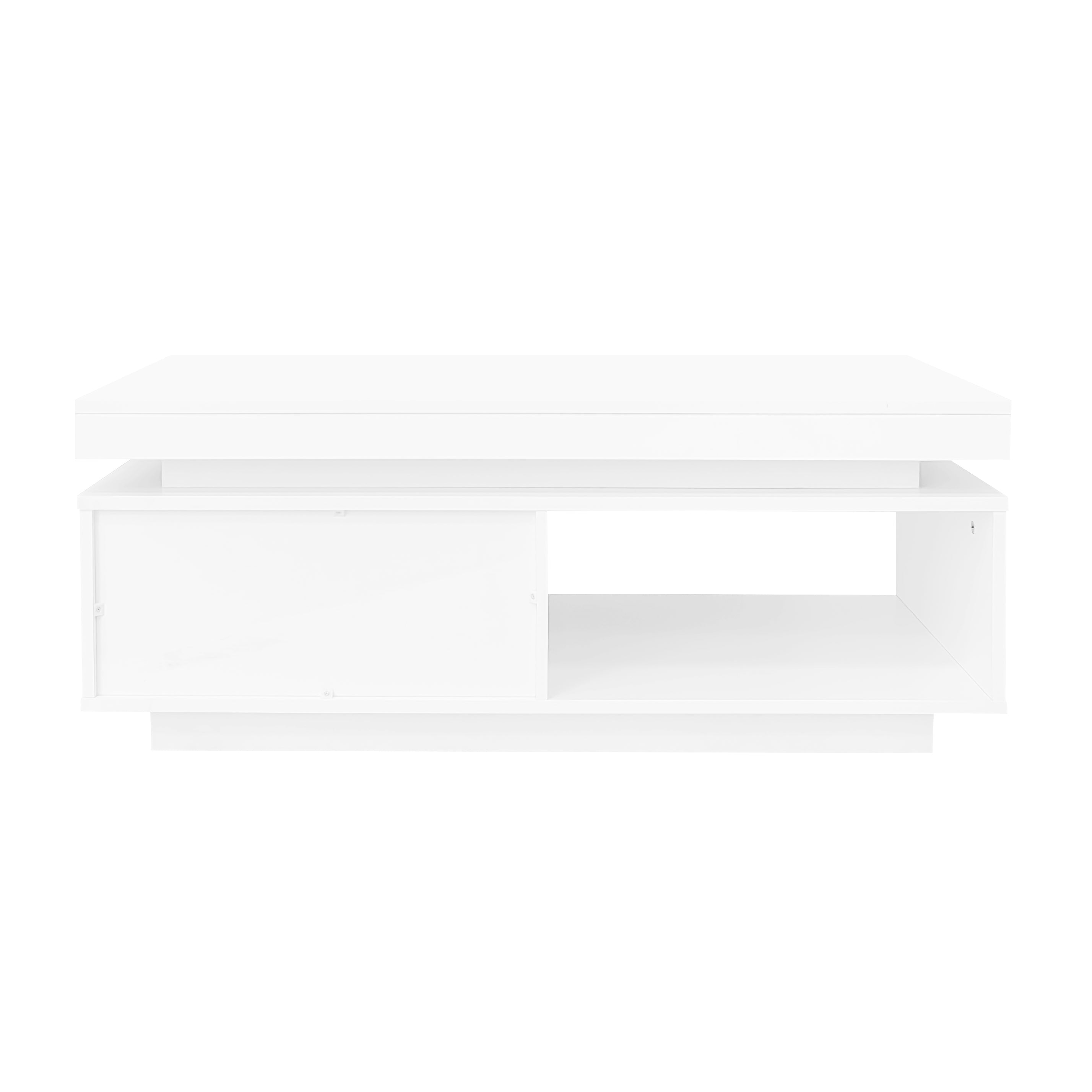 Logidon high gloss TV set white with LED lighting coffee table