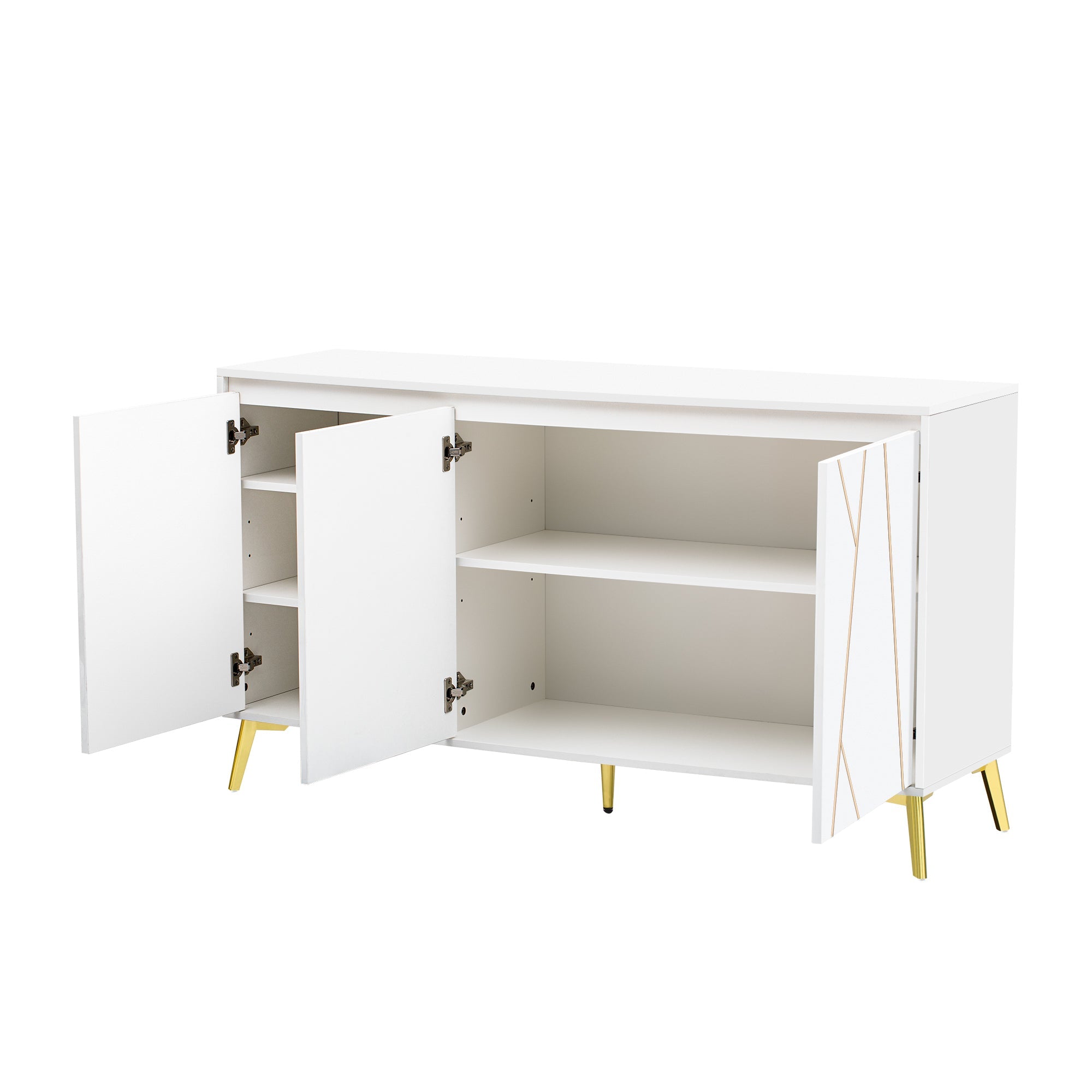 Logidon Dressoir Modern Wit 3-deurs Greeploos 140 cm