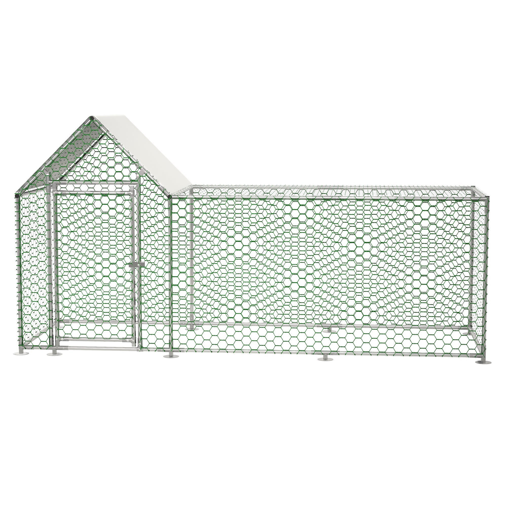 Logidon kippenhok 3x1x1,5 m metalen behuizing met veiligheidsslot