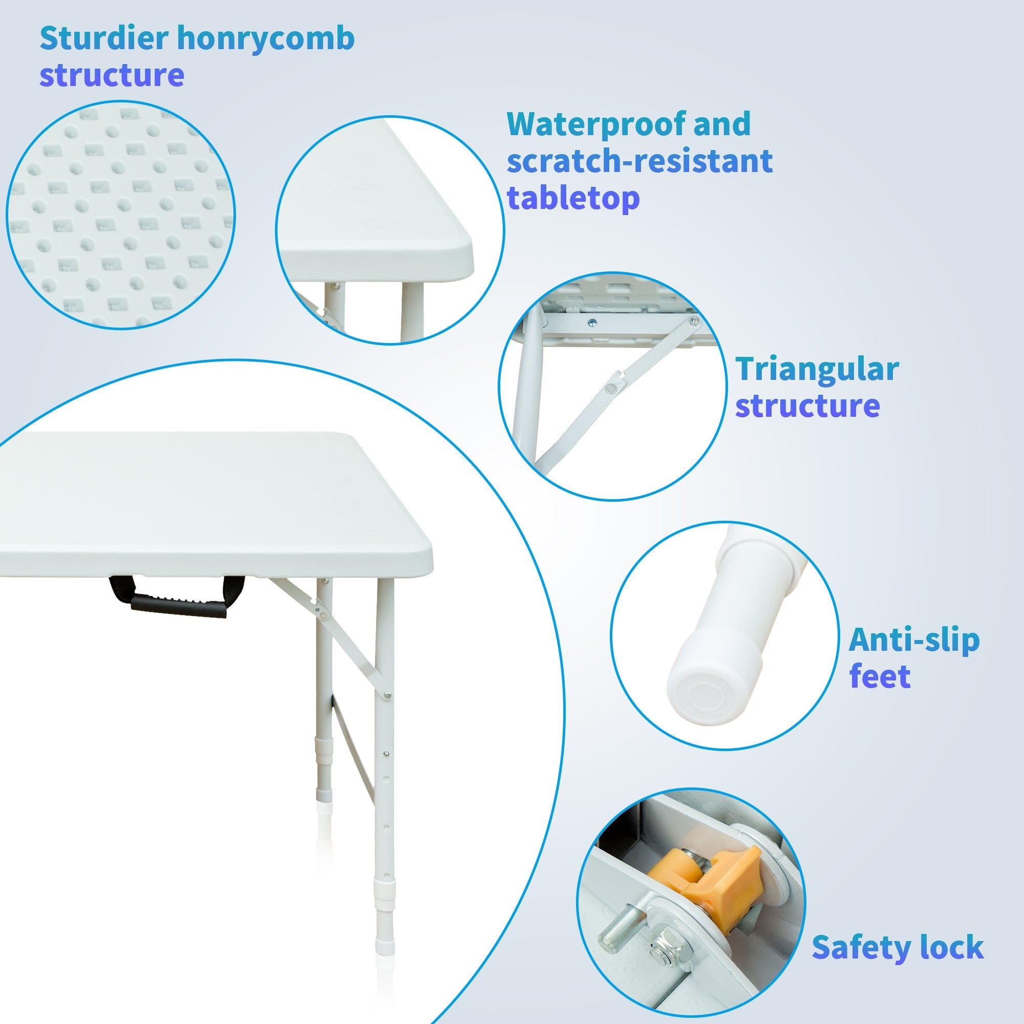 Logidon klaptafel 125 cm wit robuust stalen frame opklapbaar ontwerp