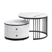 Logidon Elegante salontafelset in nestvorm wit 60x60 en 50x50