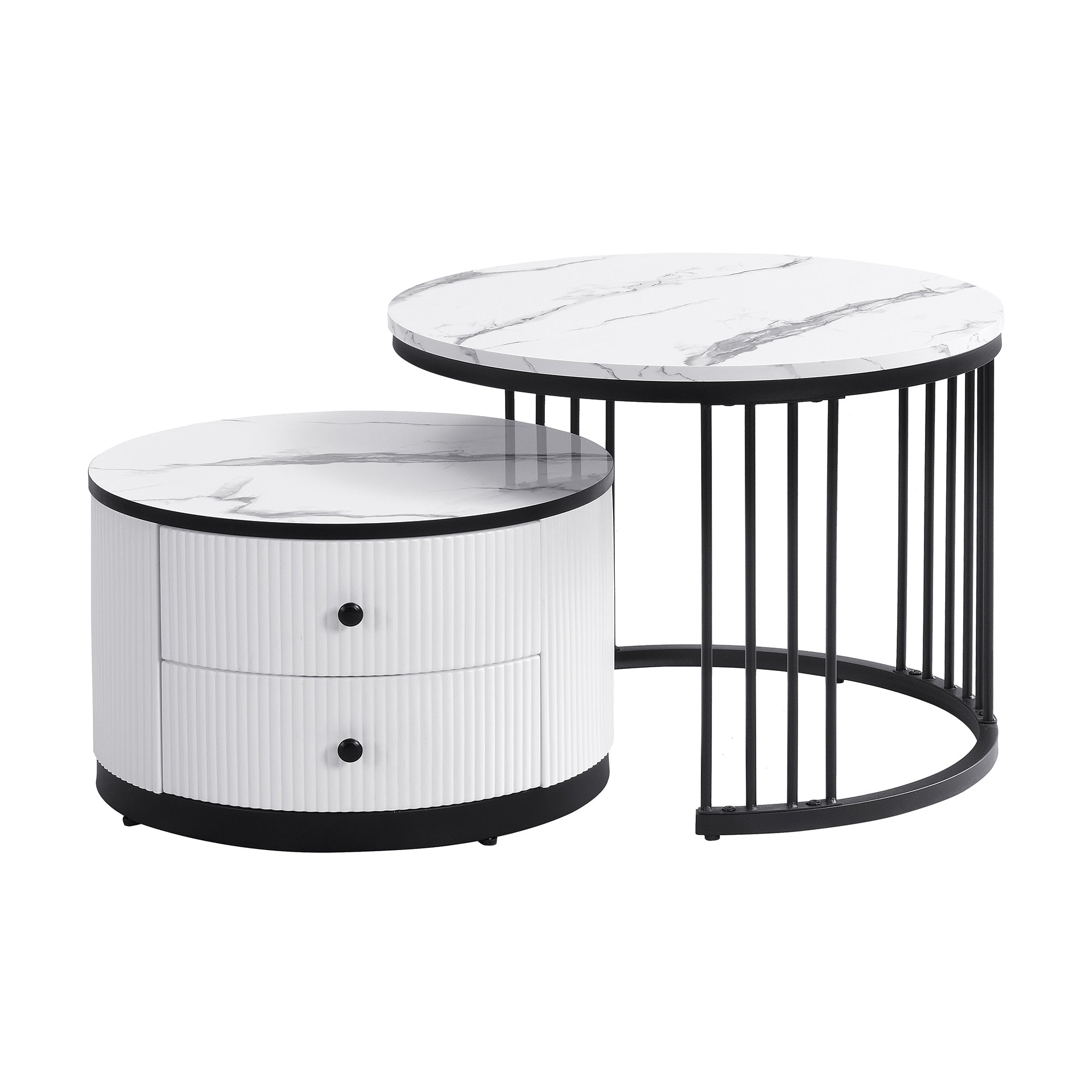 Logidon Elegante salontafelset in nestvorm wit 60x60 en 50x50