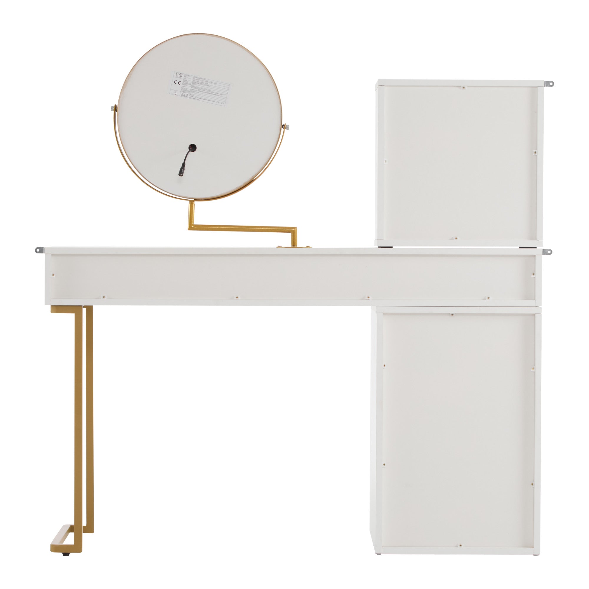 Logidon Kaptafelset met LED-spiegelglasblad Wit 120x45x115