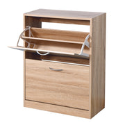 Logidon shoe cabinet oak white with 2 folding doors 62x24x80 cm
