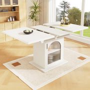 Logidon eettafel telescopische tafel 140x80 wit uitschuifbaar met planken
