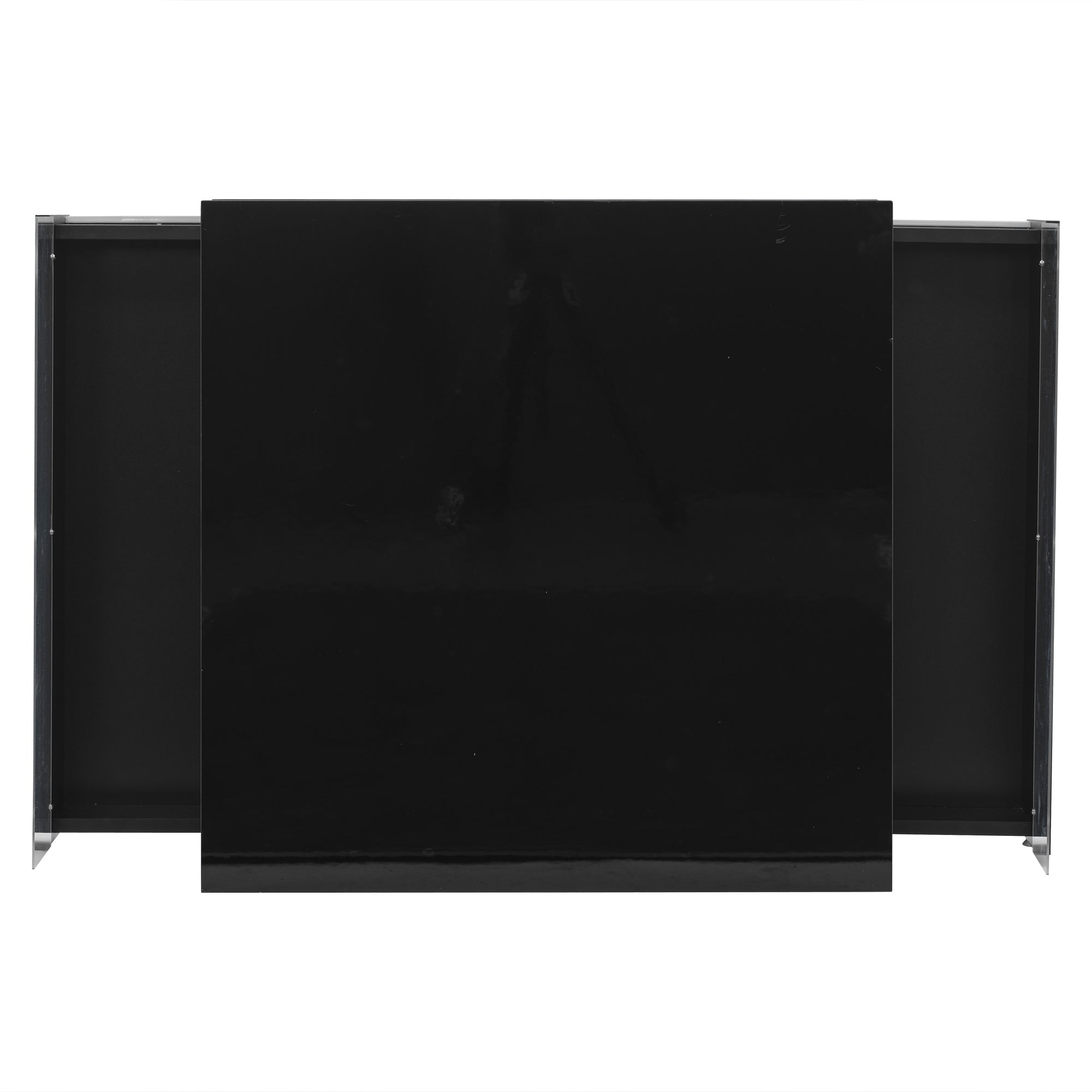 Logidon hoogglans LED salontafel 90x55x45 cm zwart 2 lades
