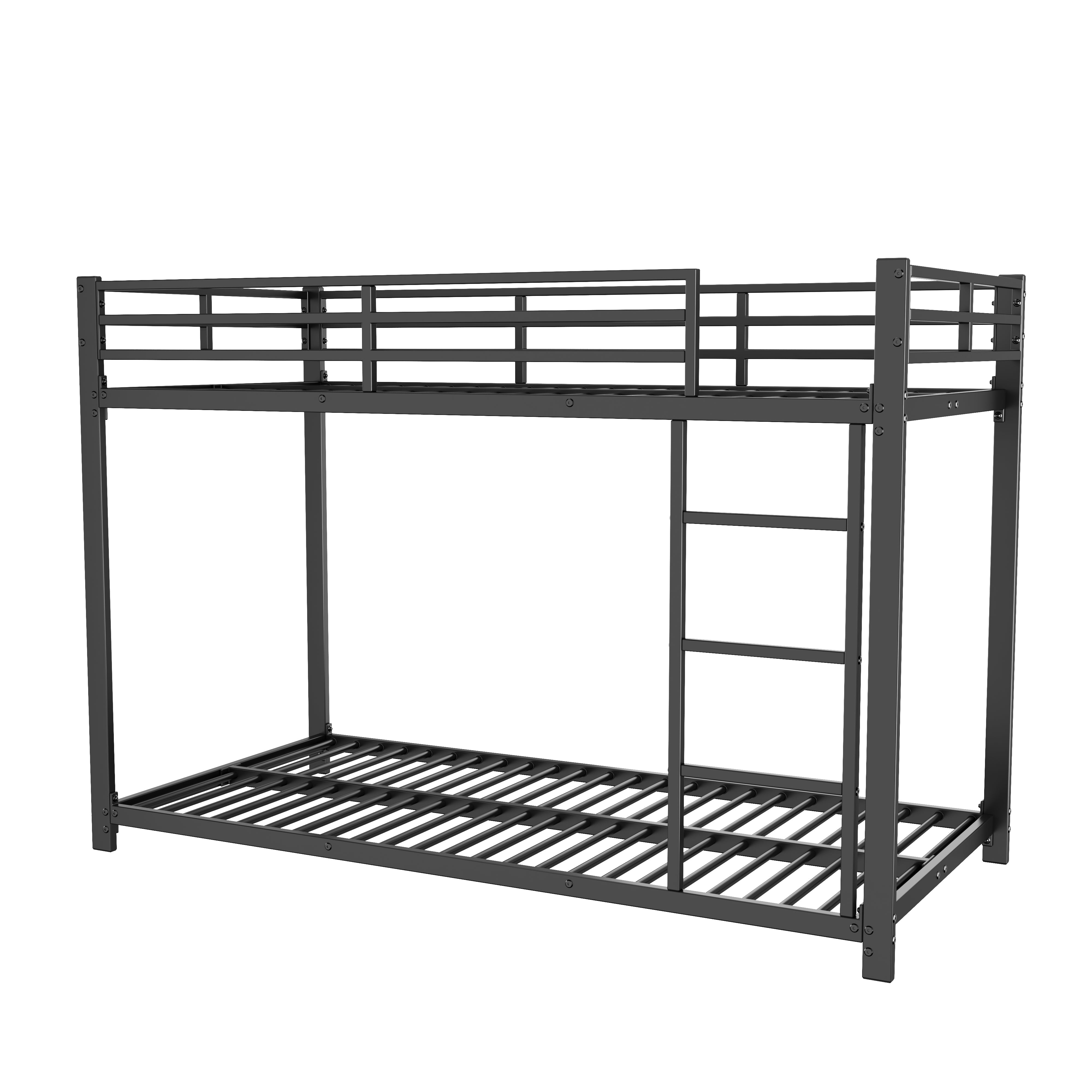 Logidon Bunk Bed Metal 90x200 Black Classic Shape Children's Bed
