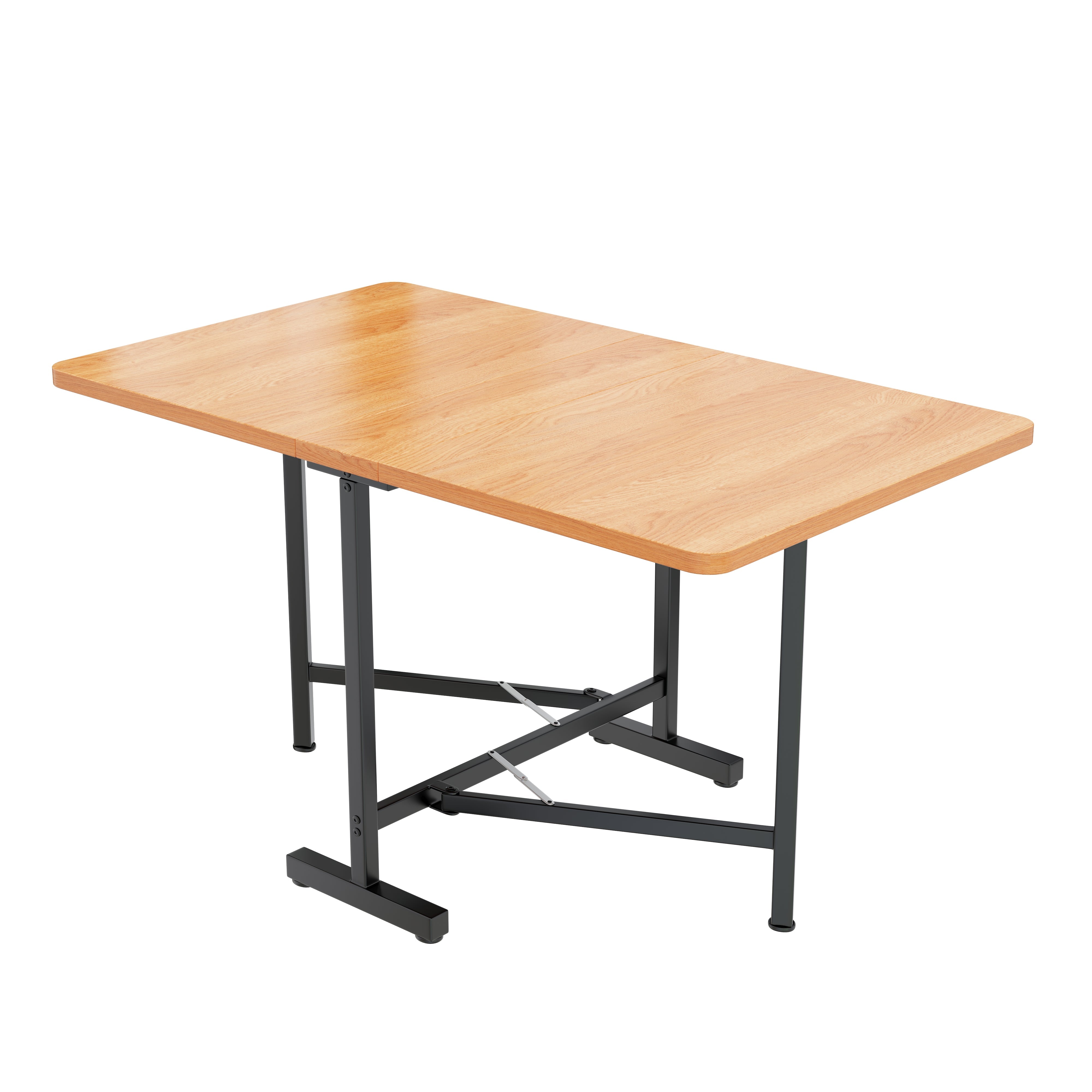 Logidon uitschuifbare eettafel 120x80 cm MDF natuurlijke look minimalistisch