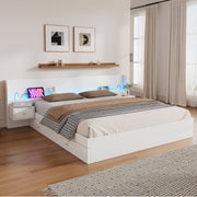 Logidon tweepersoonsbed 180x200 cm wit met USB LED app bediening