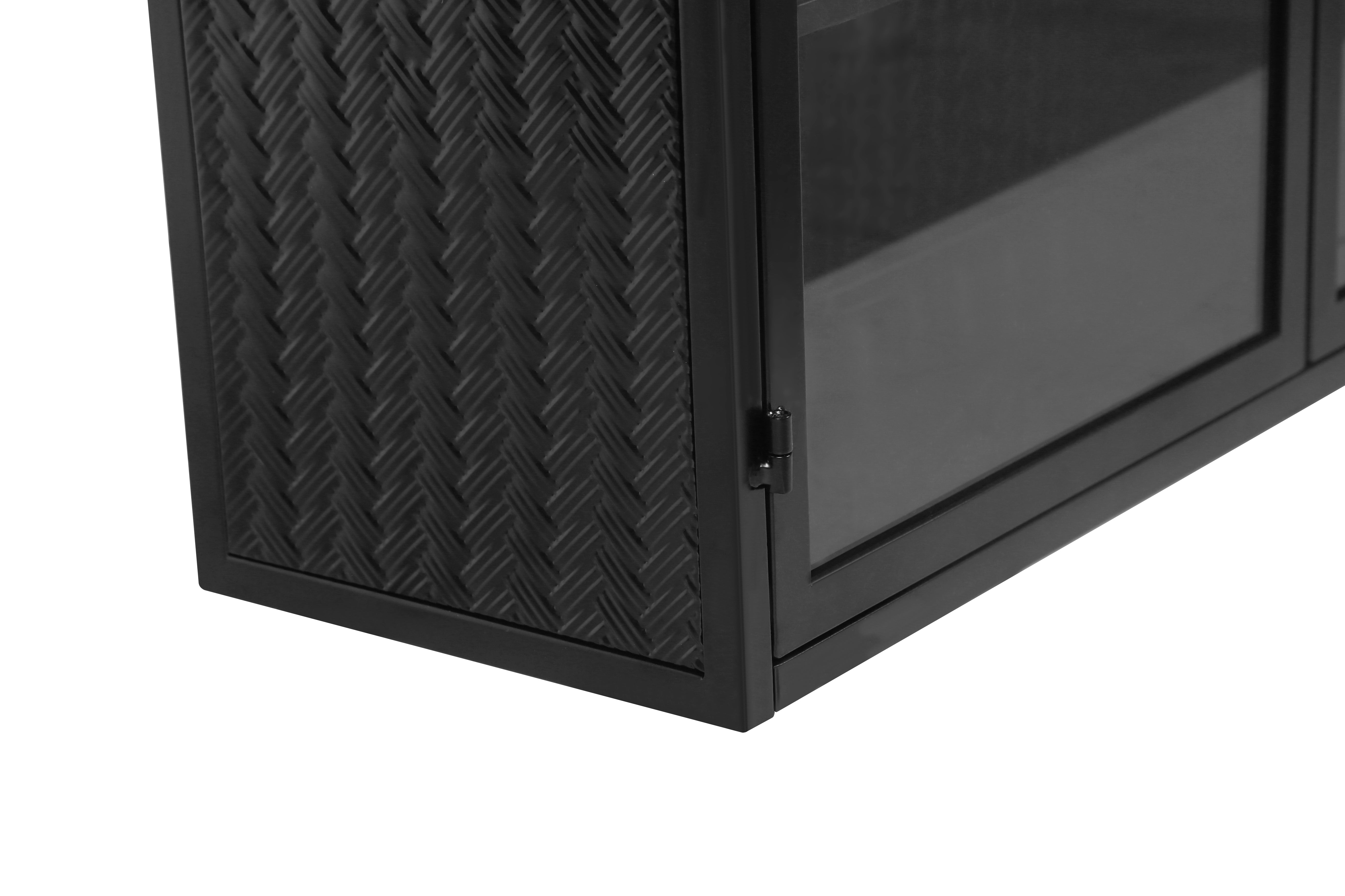 Logidon 70 cm glazen wandkast zwart met drie opbergniveaus
