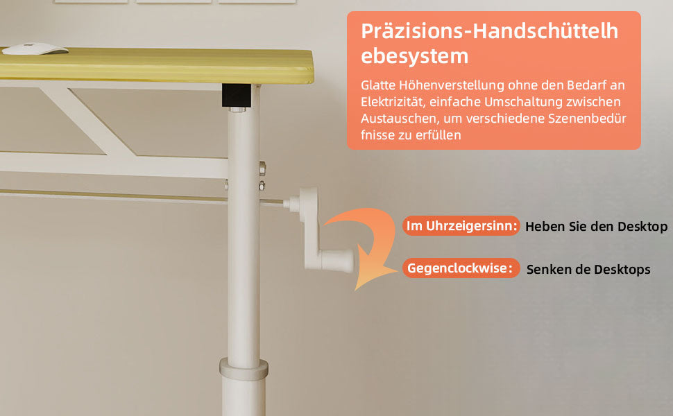 Logidon in hoogte verstelbaar houten bureau handslinger 120 x 60 cm