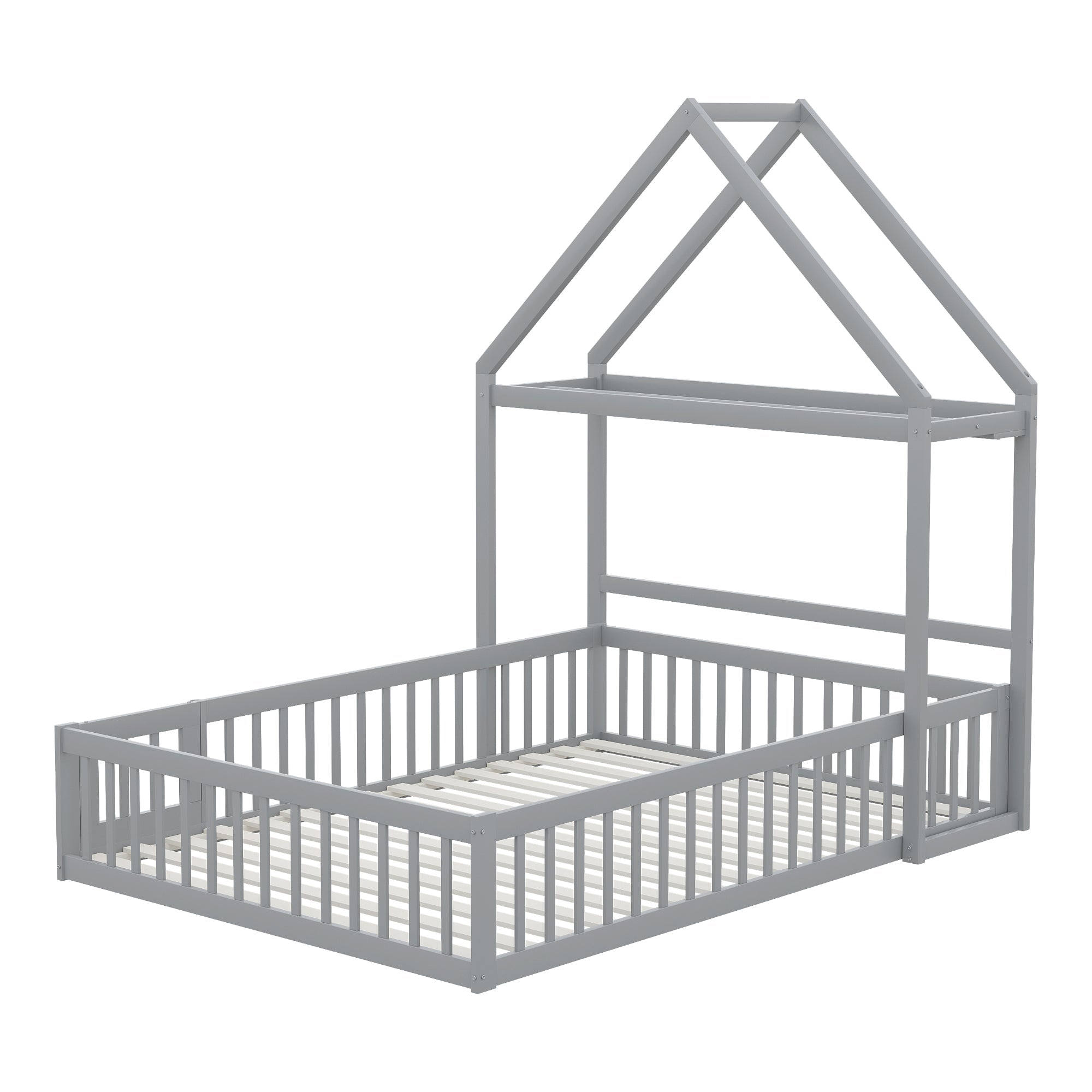 Logidon Kinderbed 140x200 Grijs met opbergruimte en deuren